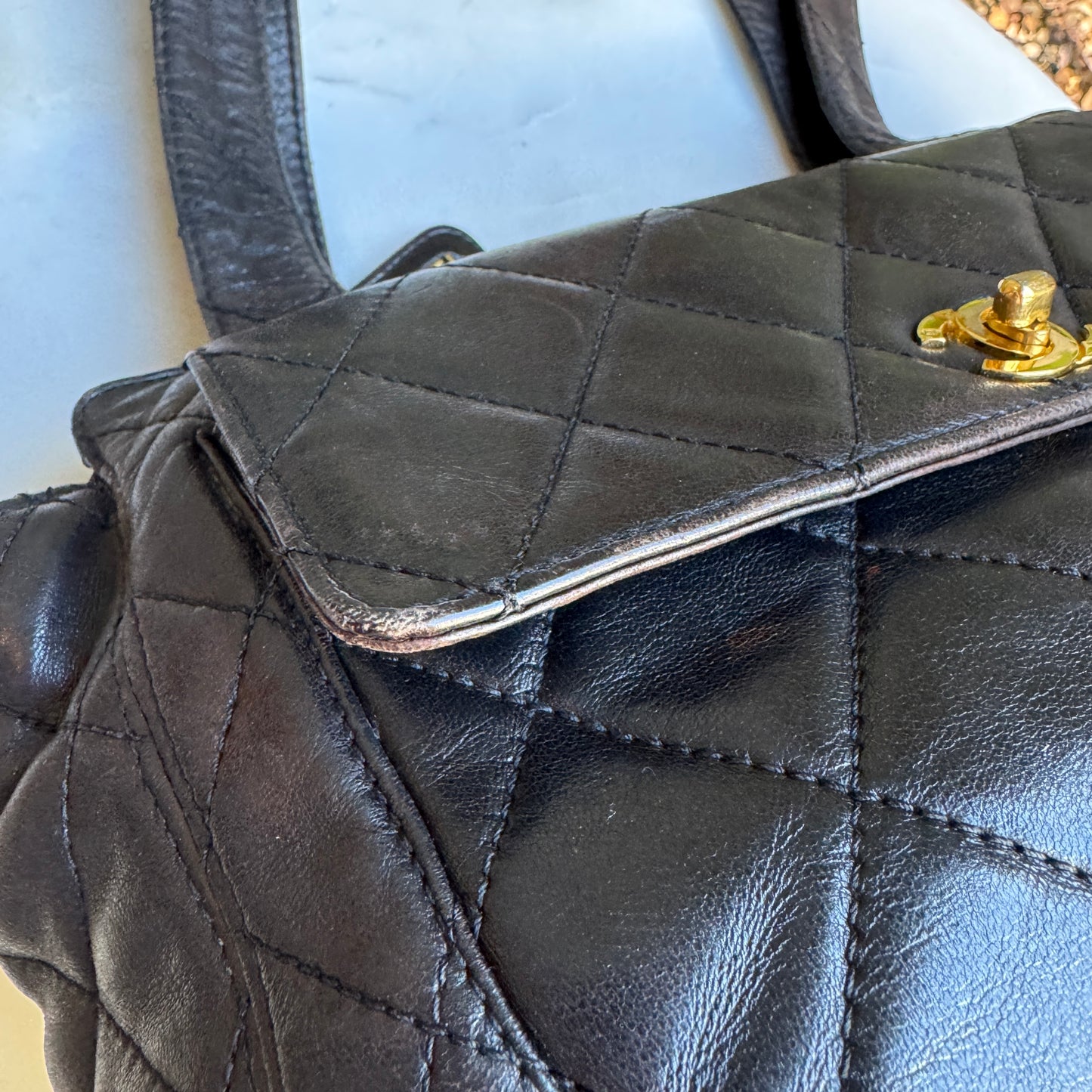Chanel Quilted Lambskin Leather Vintage CC Flap Shoulder Bag