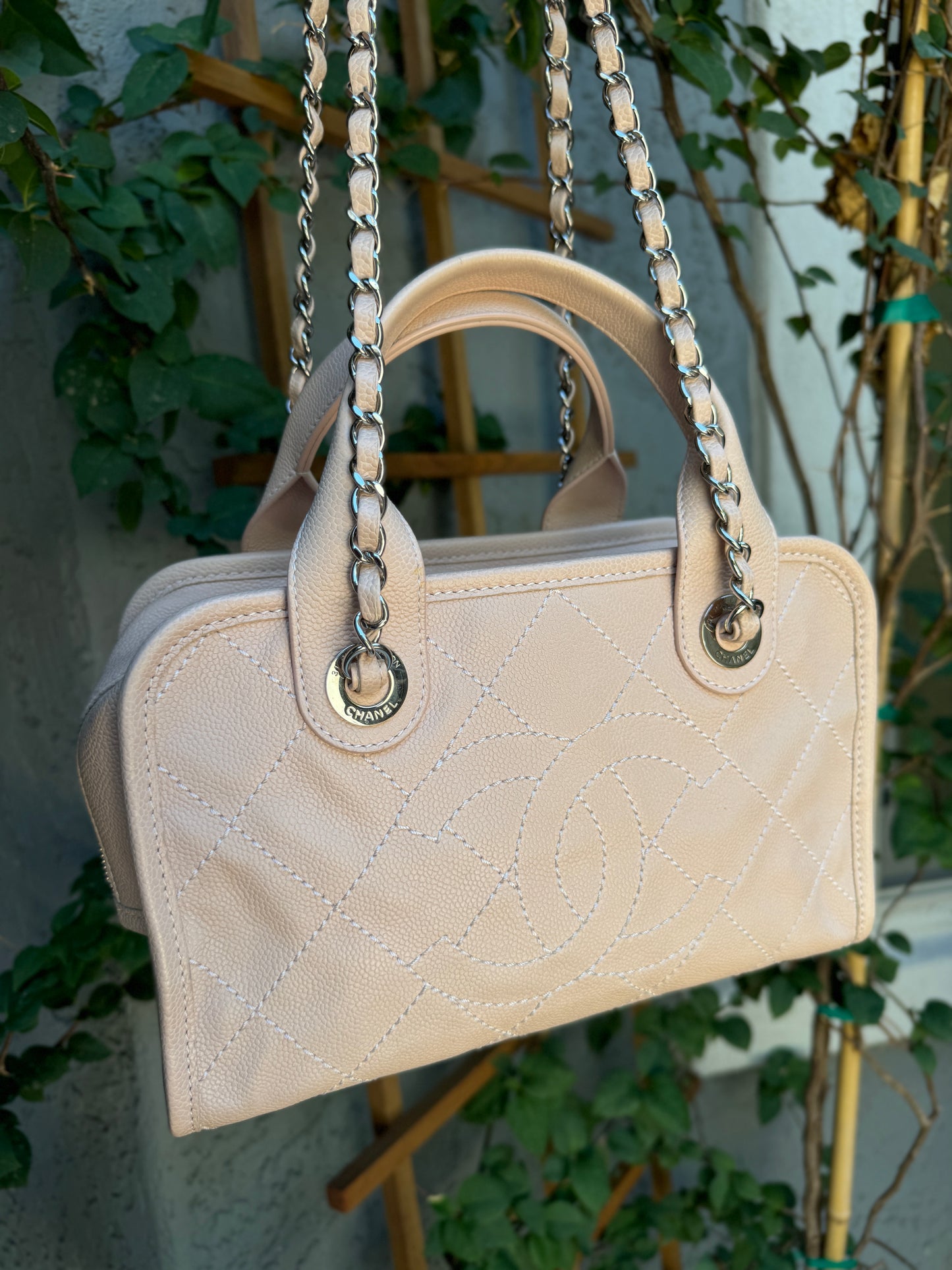 Chanel Small Deauville Caviar Bowling Bag