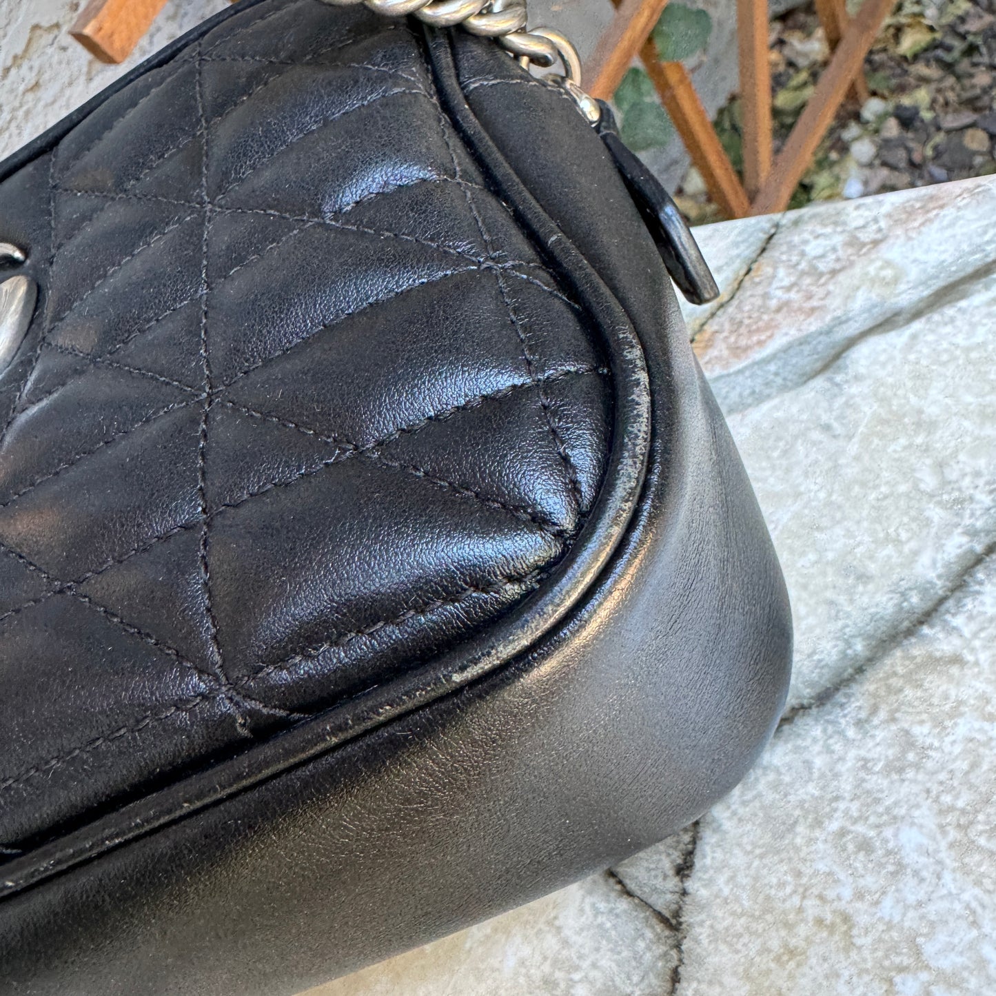 Gucci Calfskin Matelasse Aria Small GG Marmont Chain Shoulder Bag
