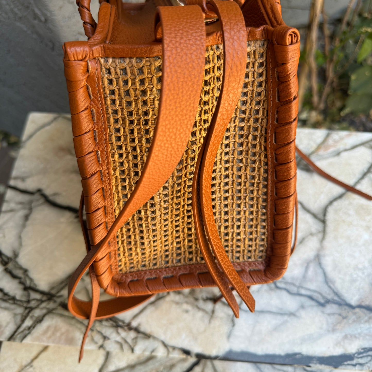 Chloé Mony Small Raffia Tote Crossbody