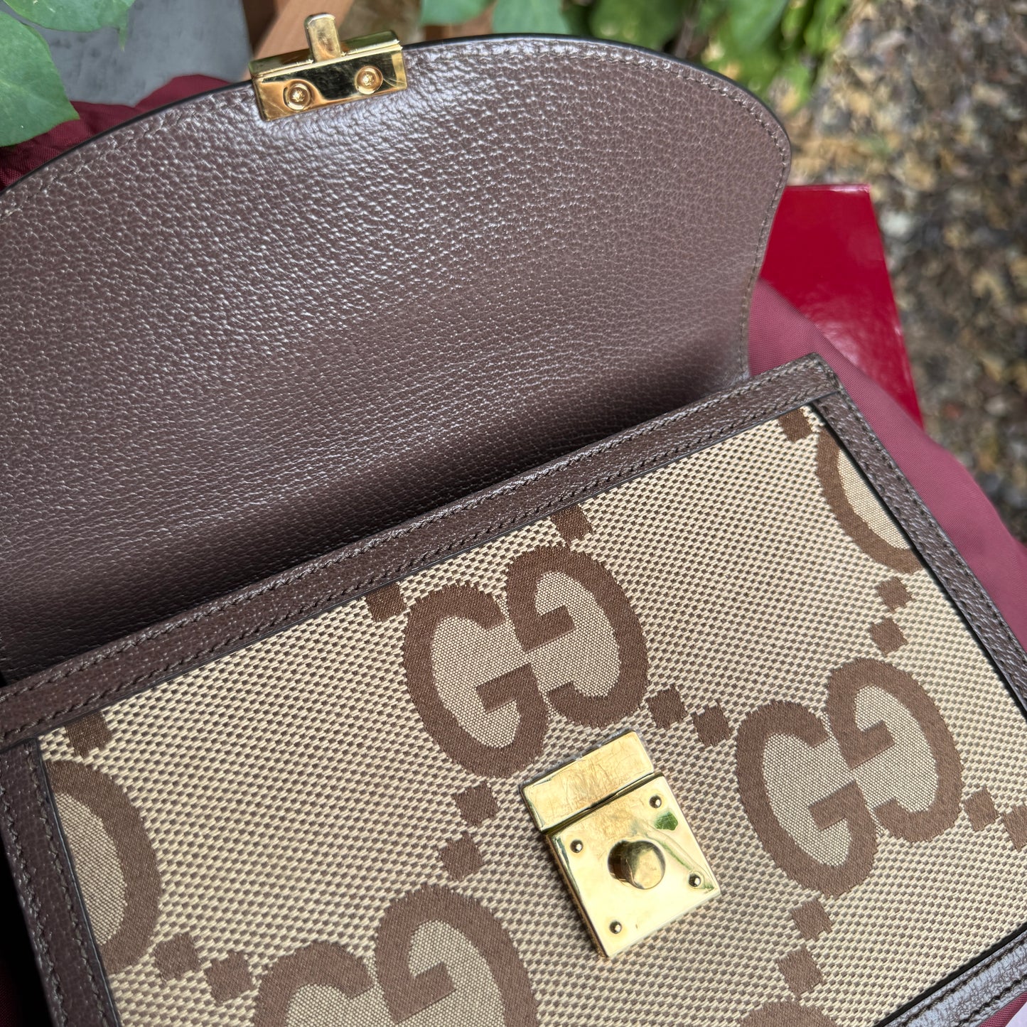 Gucci Ophidia Jumbo Monogram Top Handle Crossbody
