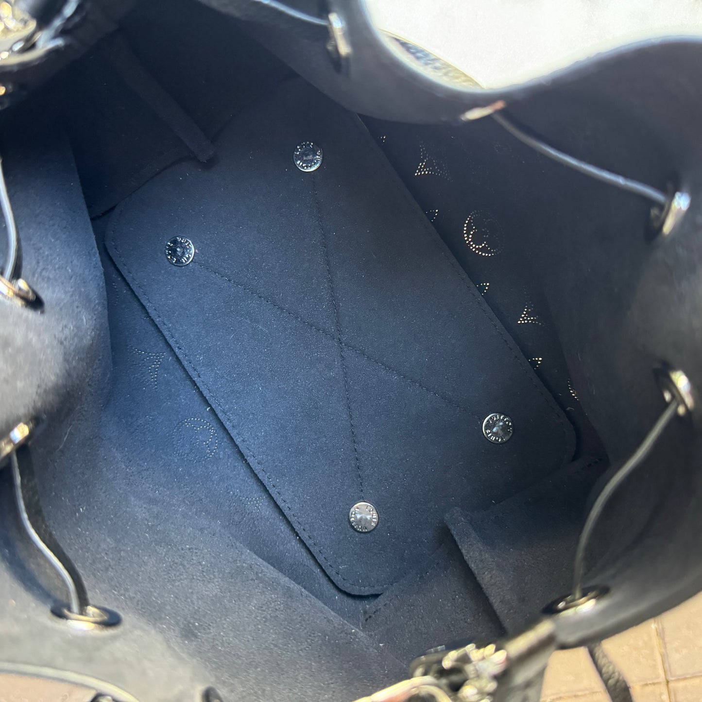 Louis Vuitton Bella Perforated Mahina Monogram Calf Leather Bucket Bag