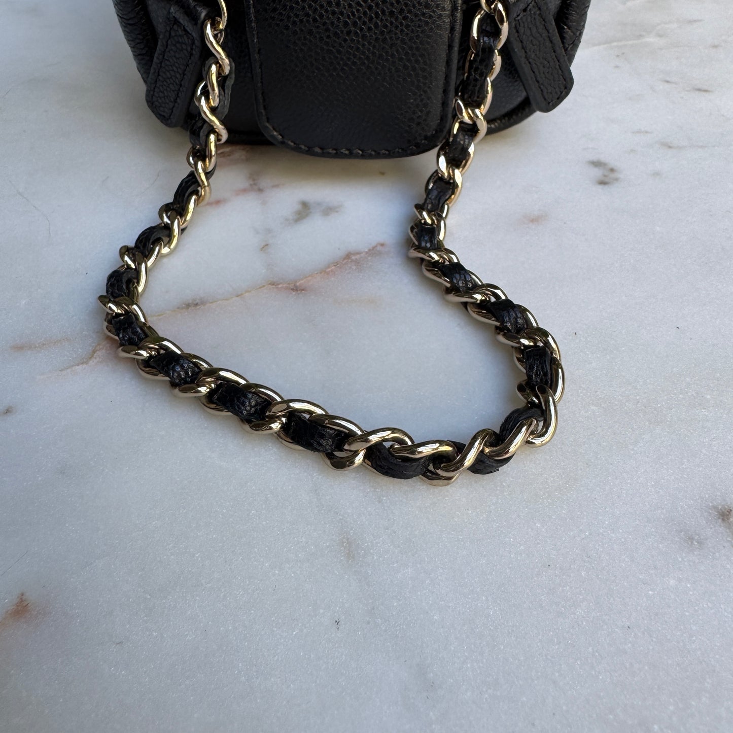 Chanel Double Zip Caviar Leather Cosmetic Bag