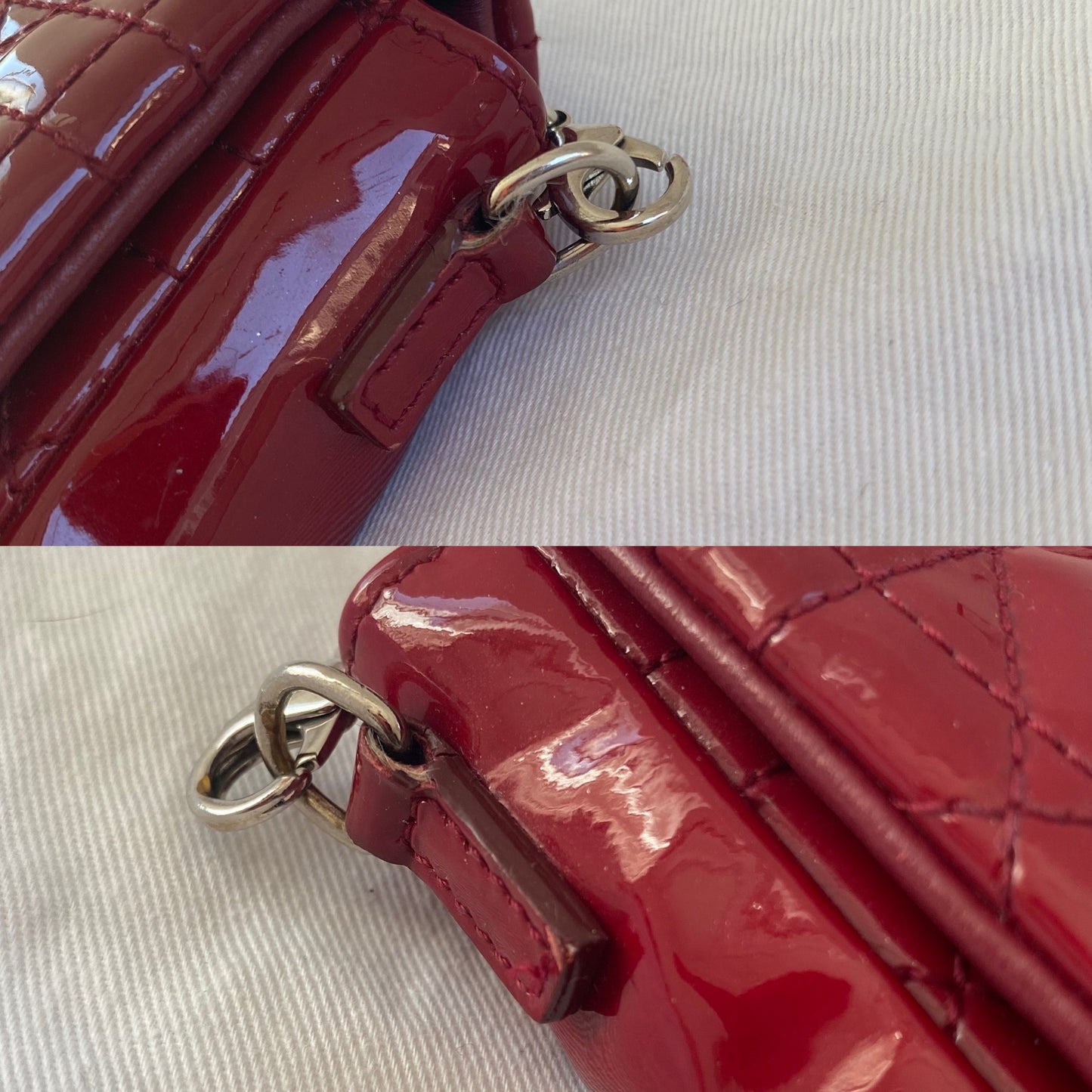 Dior Patent Leather Cannage Miss Dior Wallet on Chain Crossbody
