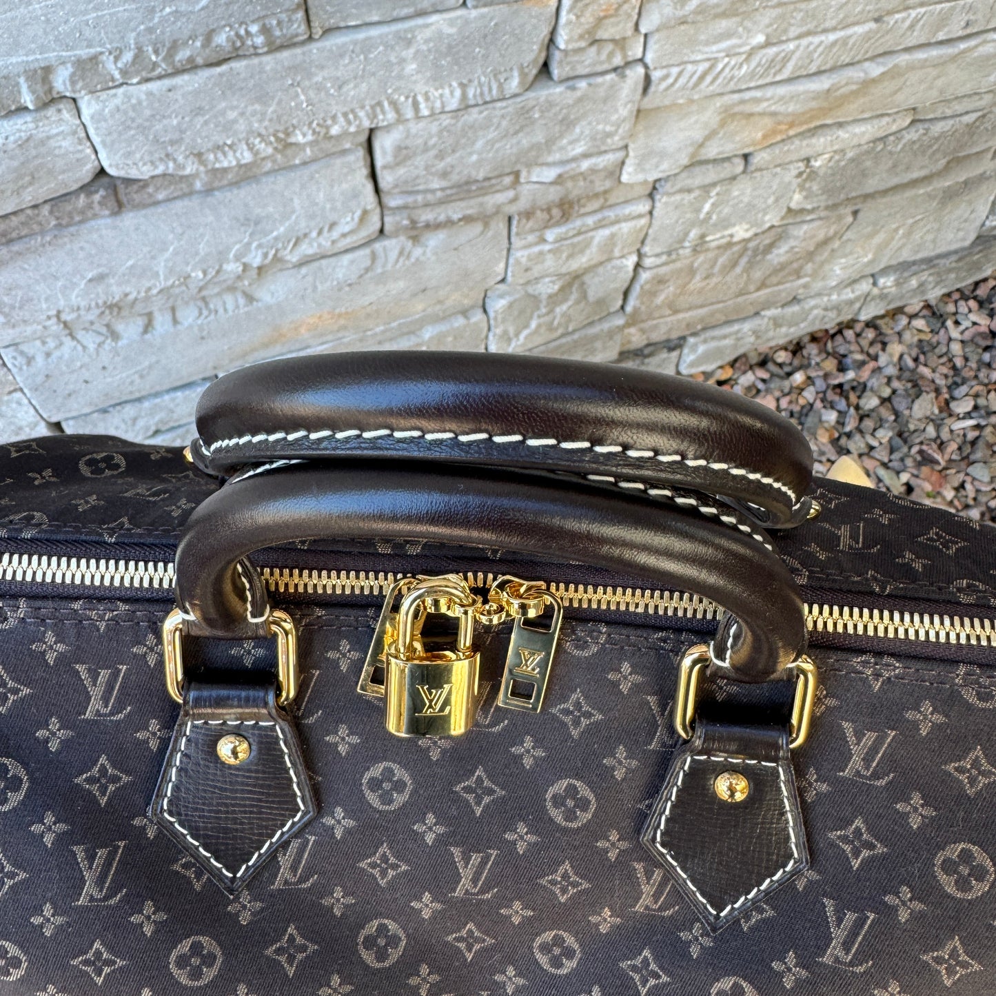 Louis Vuitton Monogram Mini Lin Speedy Bandouliere 30