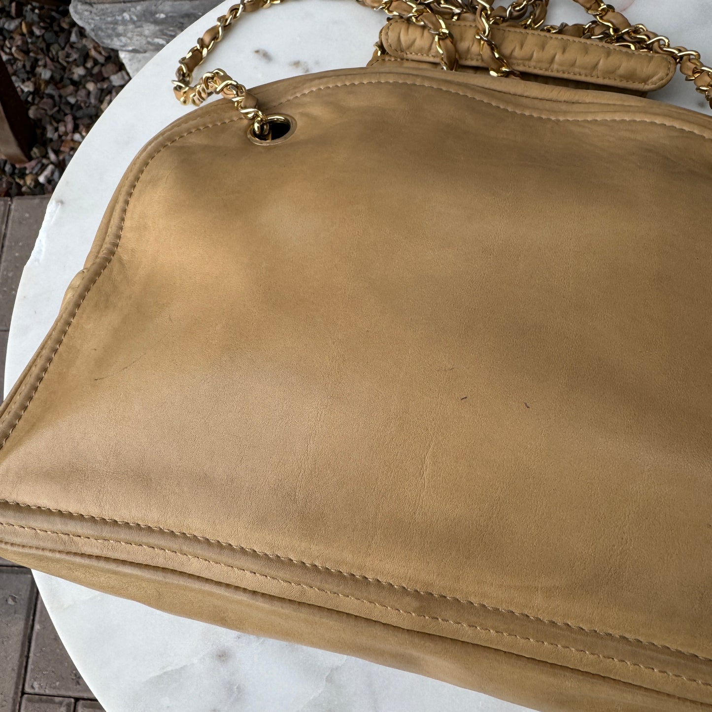 Chanel Vintage CC Chain Leather Shoulder Bag