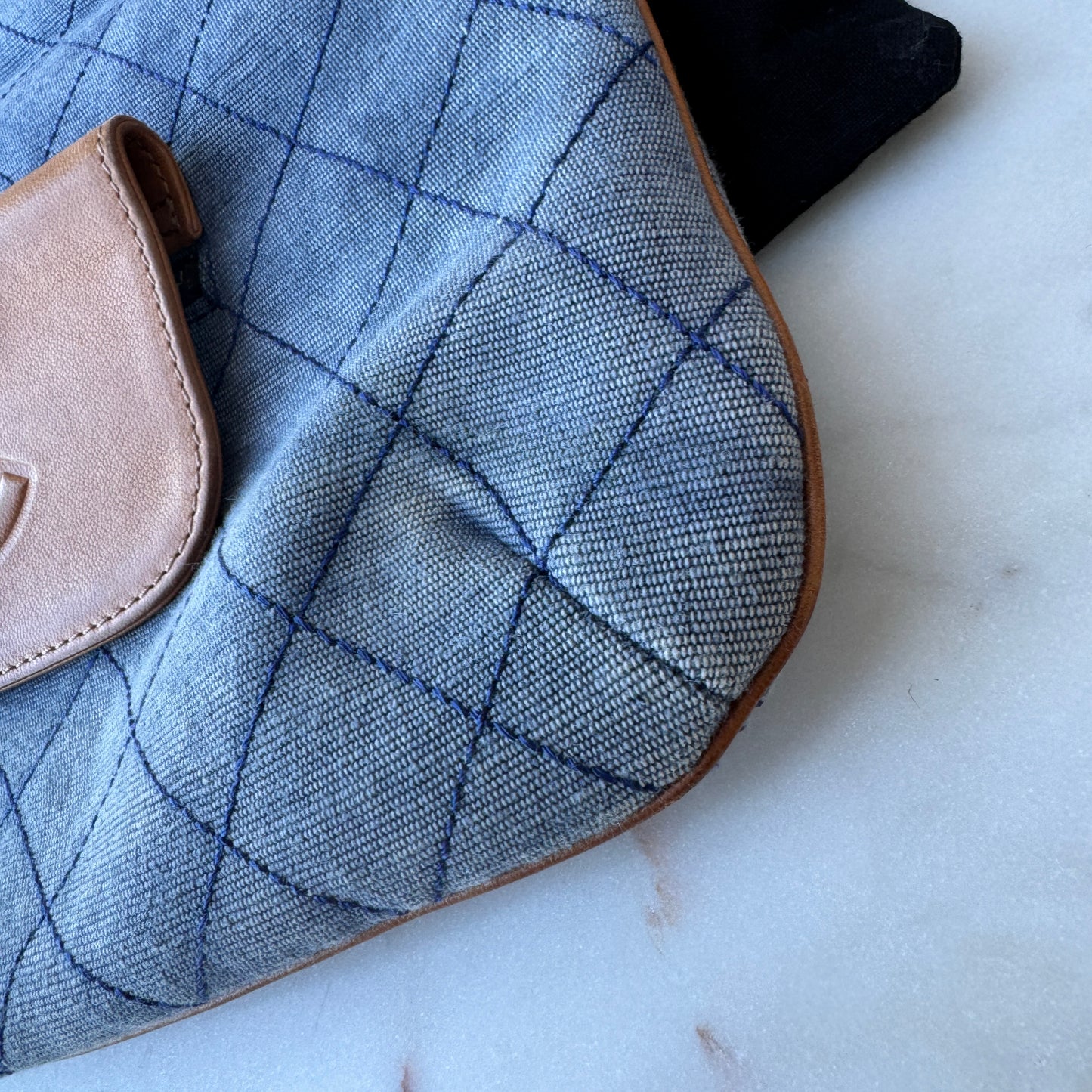 Chanel Denim and Leather 2 Way Clutch