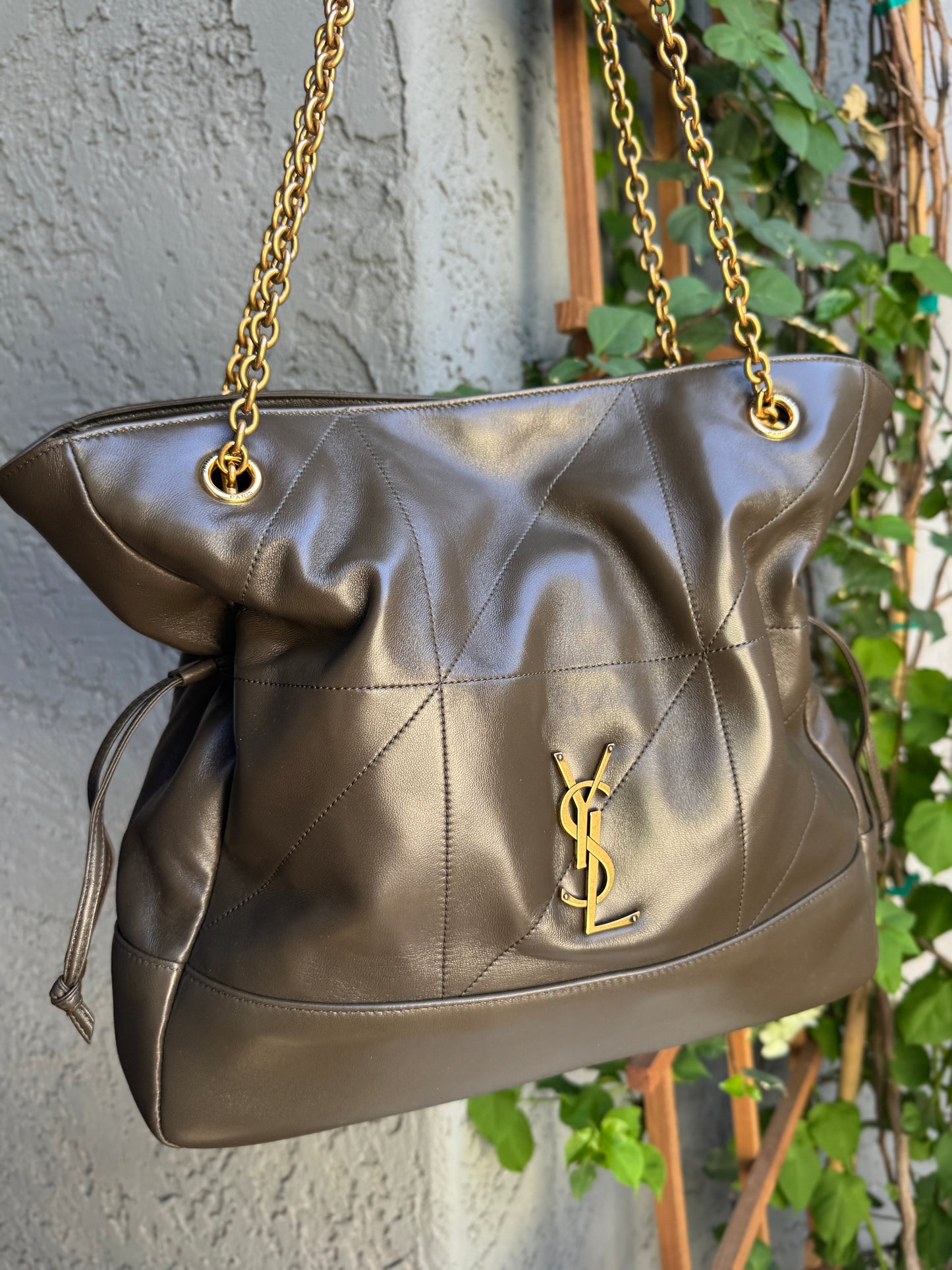 Saint Laurent Jamie Lambskin Leather Shopping Tote