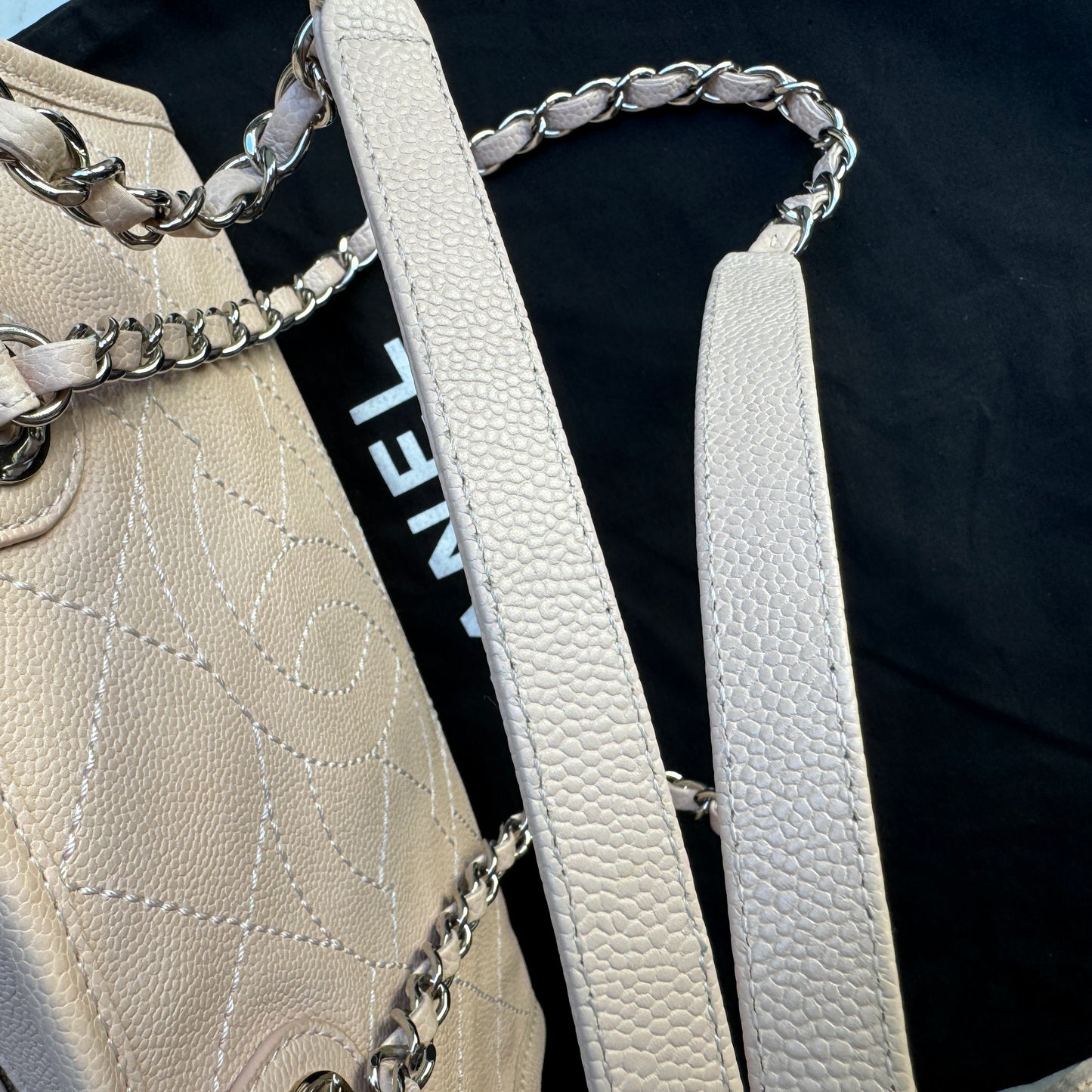Chanel Small Deauville Caviar Bowling Bag
