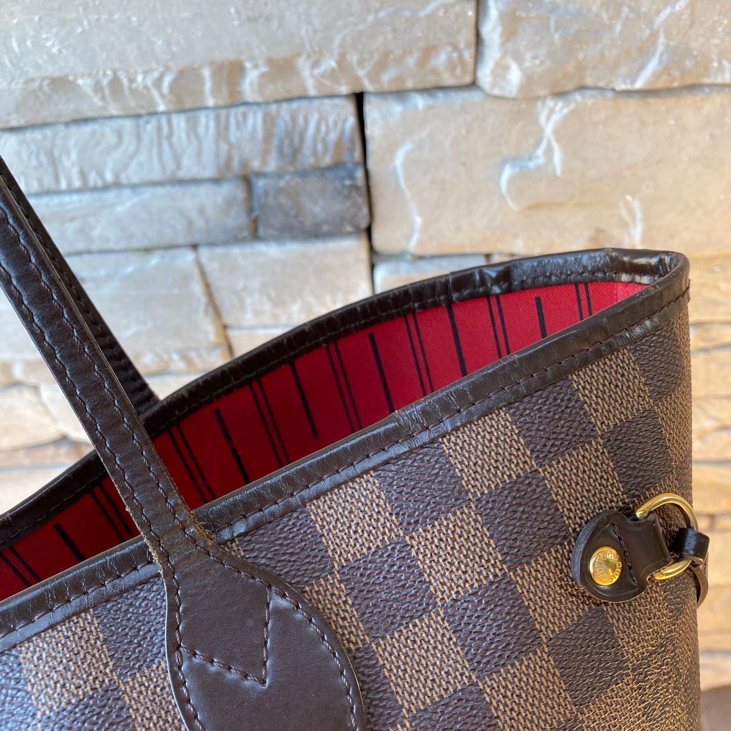 Louis Vuitton Damier Ebene Neverfull MM Tote