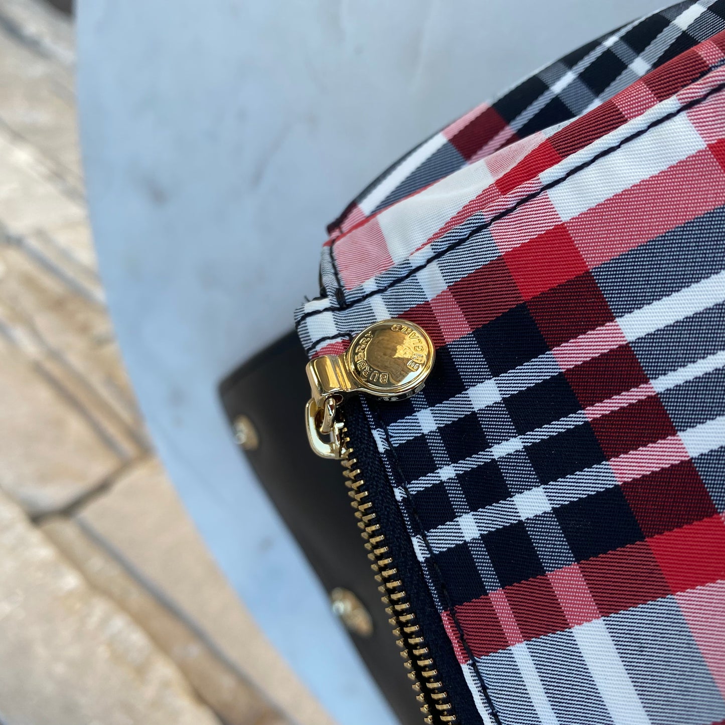 Burberry Red Check Hackberry Tartan Nylon Crossbody