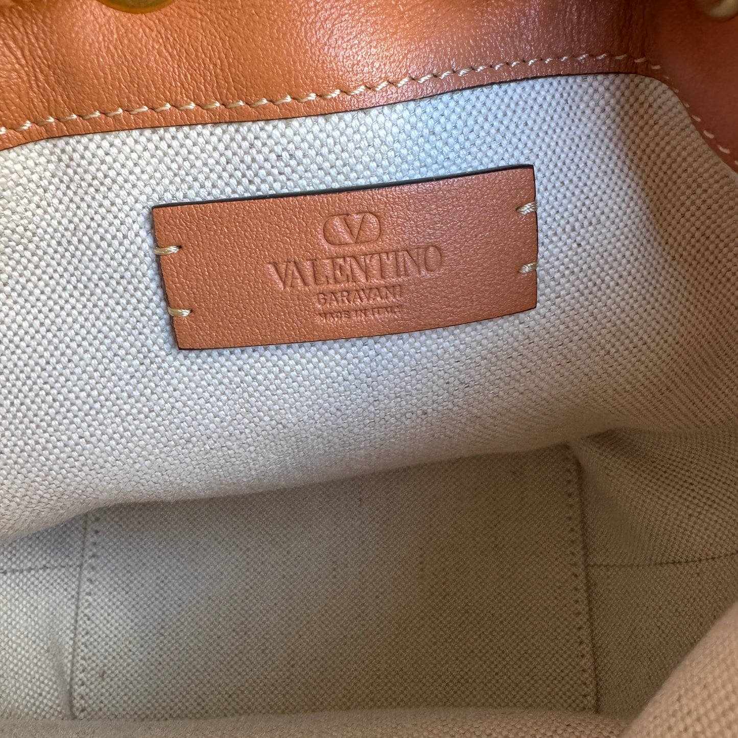Valentino Garavani VLogo Signature Mini Raffia Bucket Bag