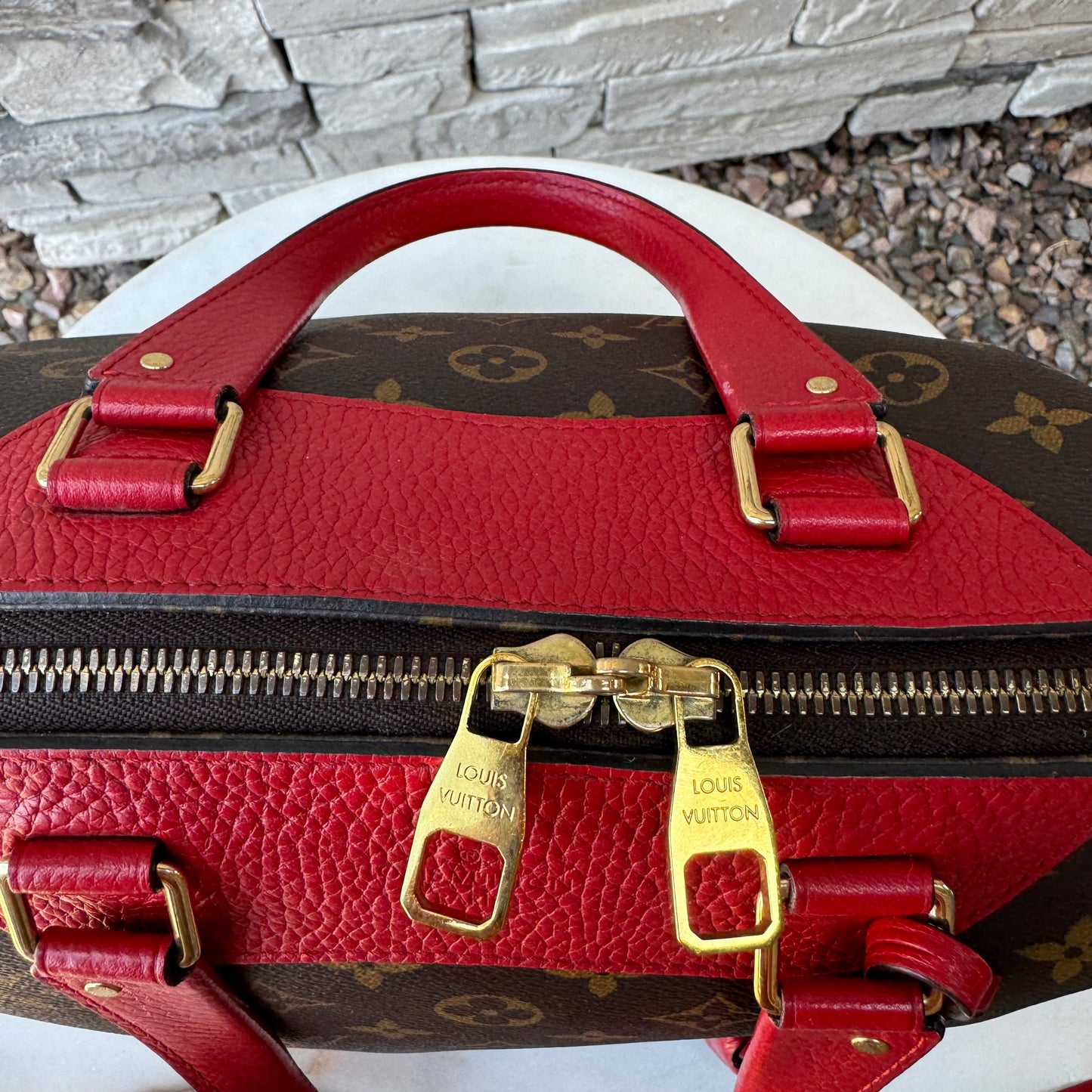 Louis Vuitton Leather and Monogram Canvas Retiro NM