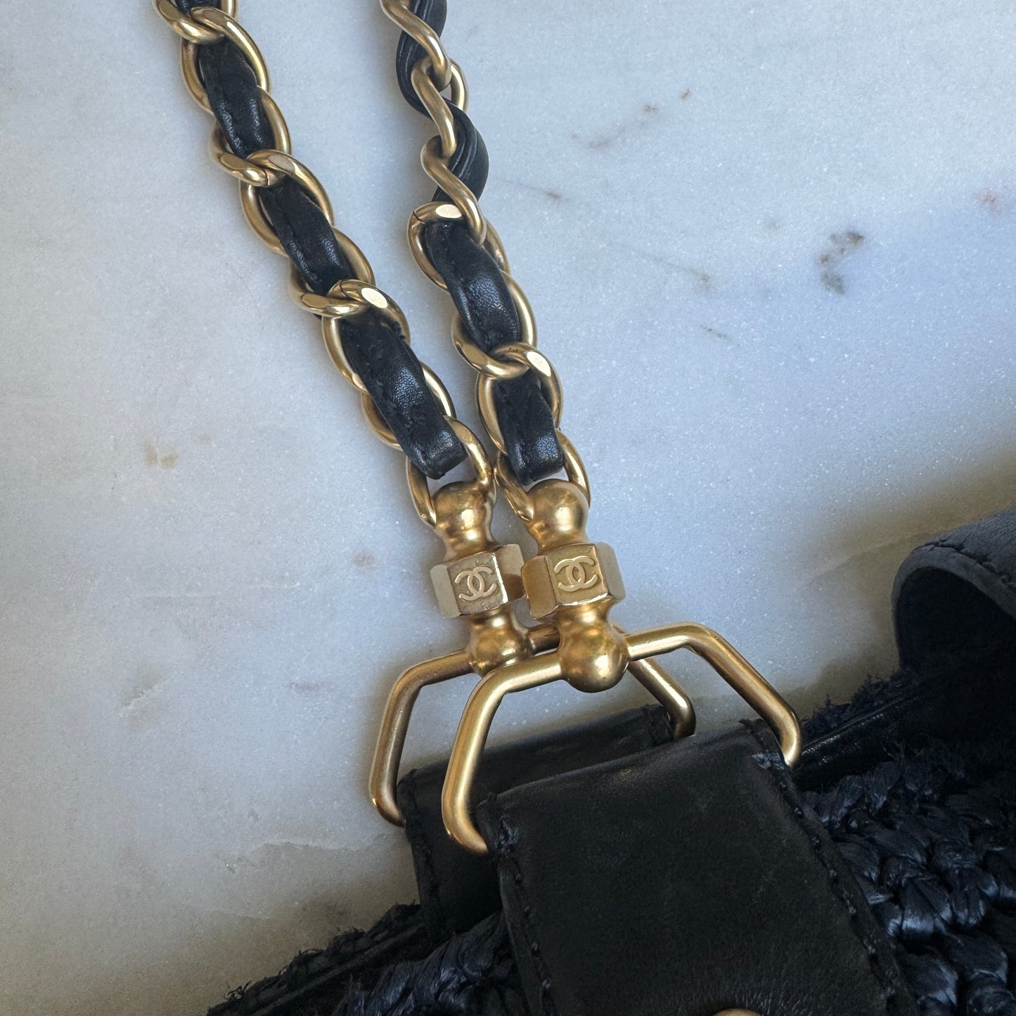 Chanel Raffia Chain Tote
