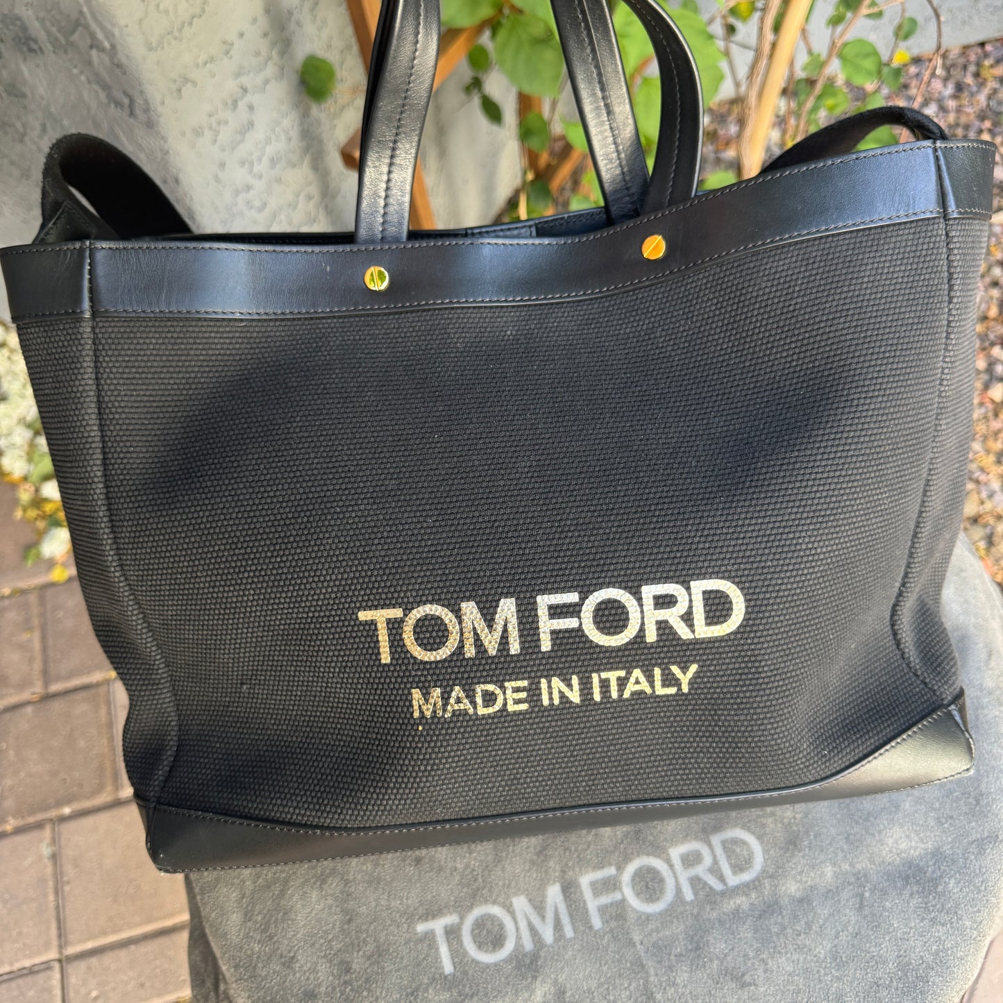Tom Ford T Screw Medium Canvas Tote