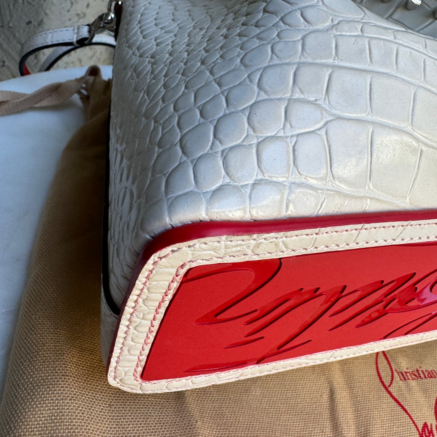 Christian Louboutin Mini Cabarock Embossed Croc Crossbody