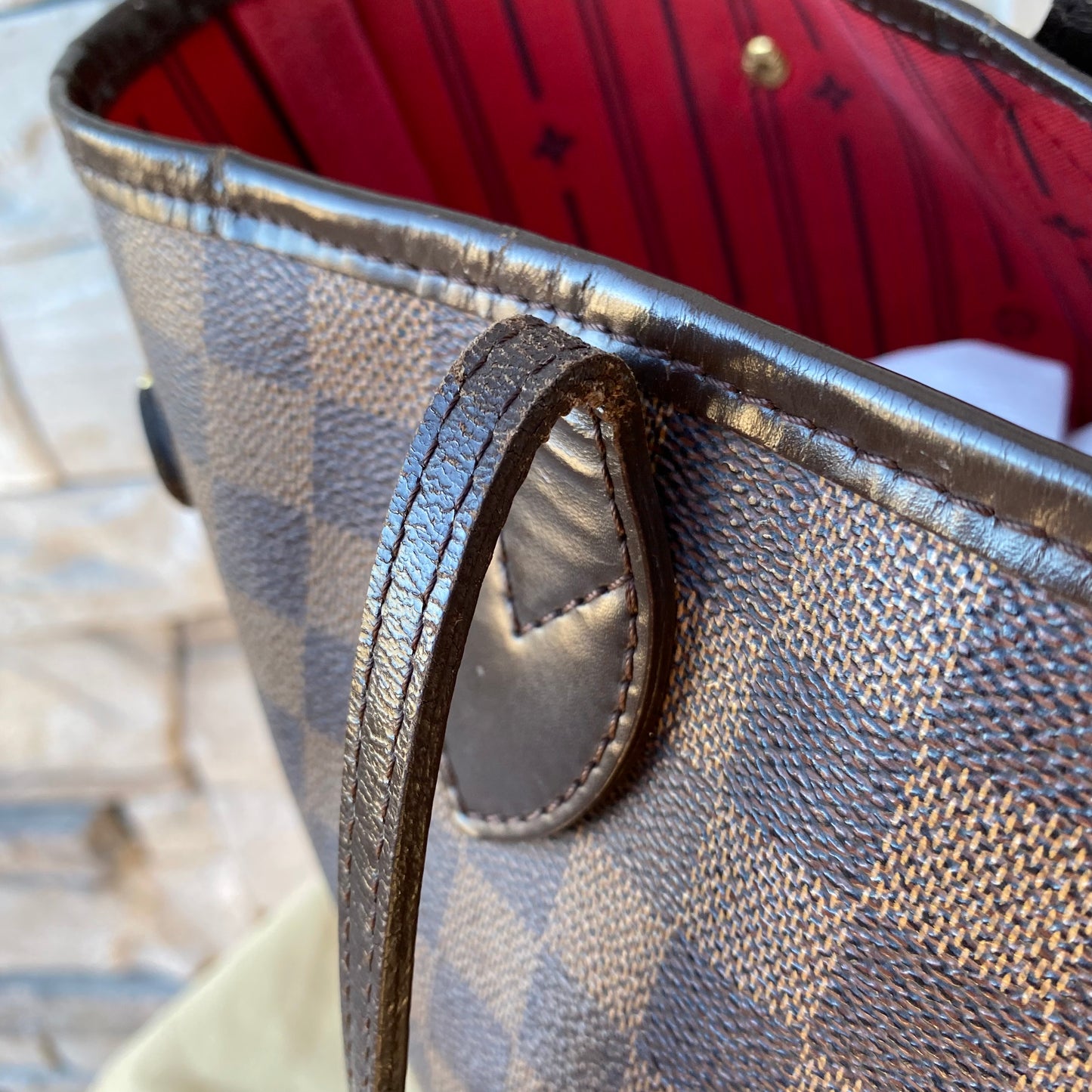 Louis Vuitton Damier Ebene Neverfull MM Tote