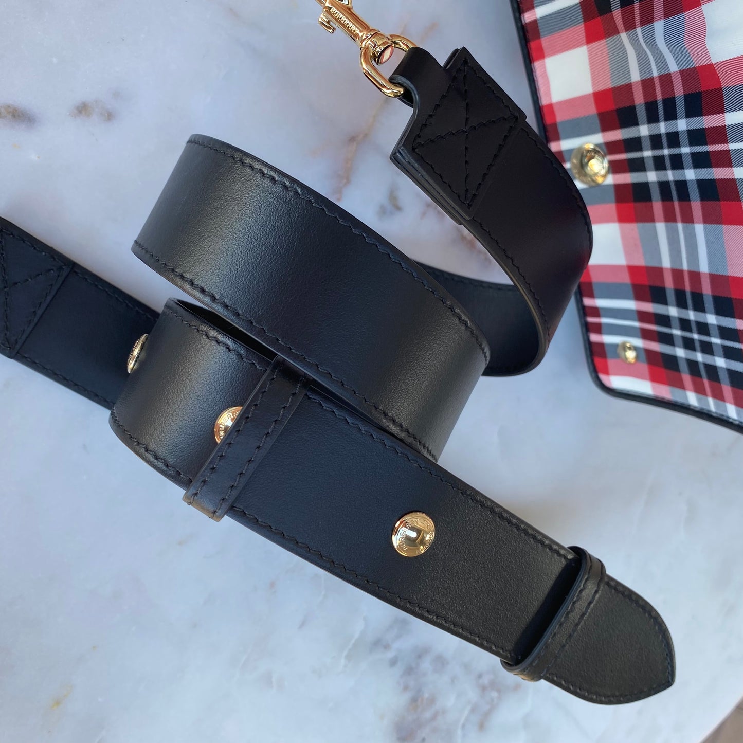 Burberry Red Check Hackberry Tartan Nylon Crossbody
