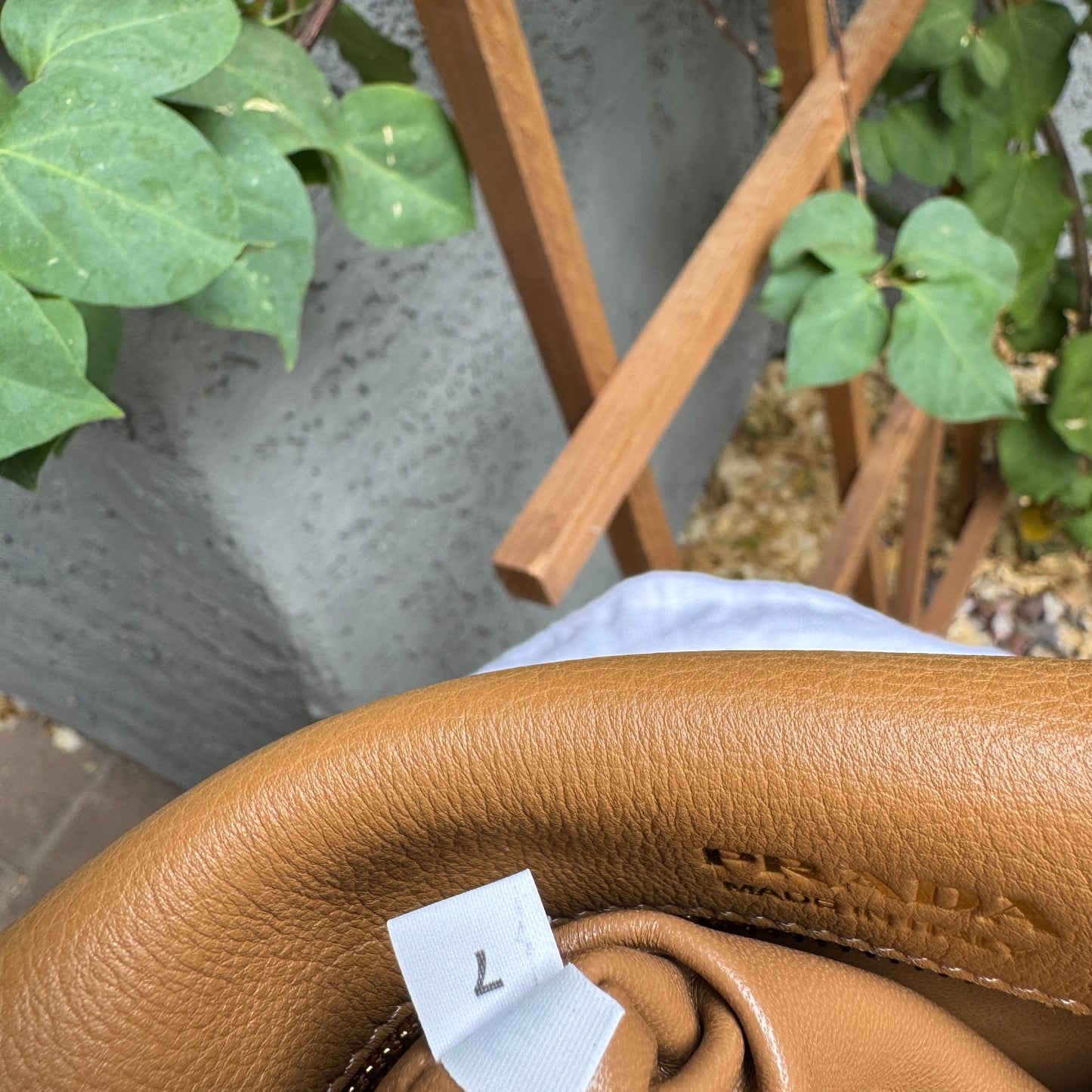 Prada Doux Extra Large Caramel Leather Shoulder Bag