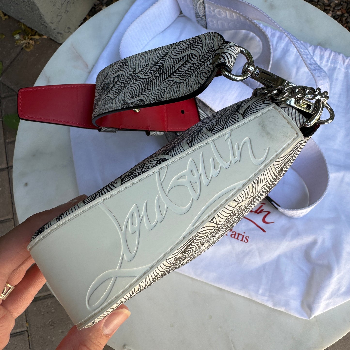 Christian Louboutin Loubila Hybrid Monogram Pouch Crossbody