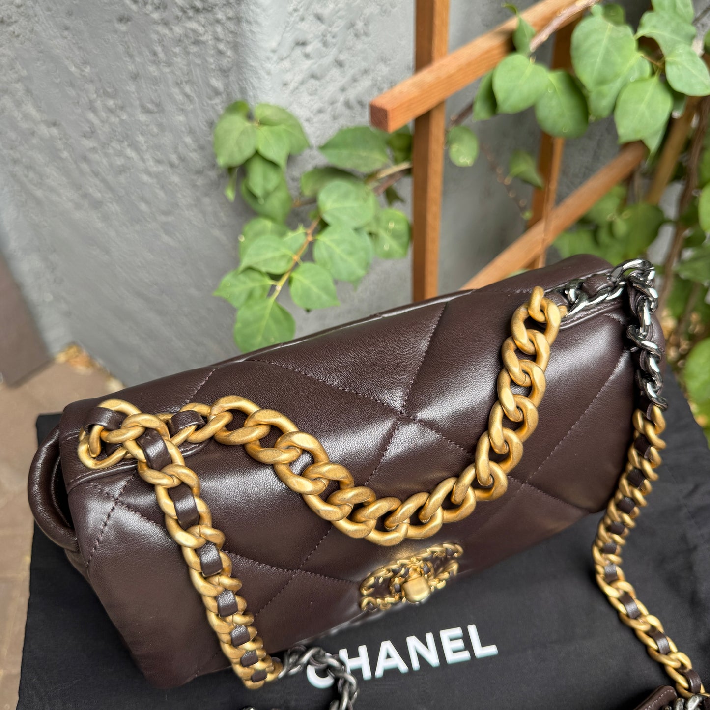 Chanel Medium 19 Shiny Lambskin Quilted Flap Crossbody