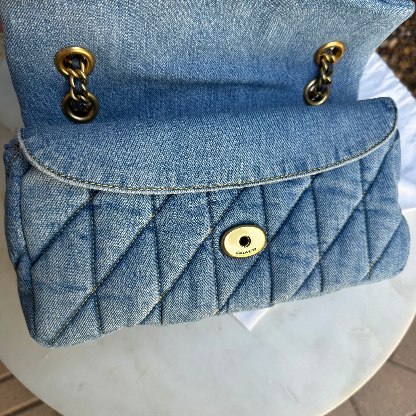 Coach Quilted Denim Tabby 26 Shoulder Bag