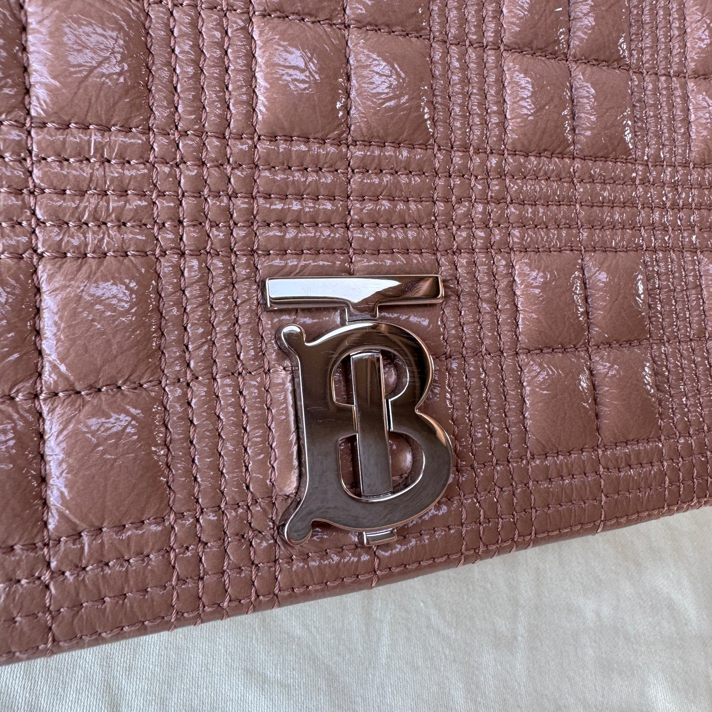 Burberry Lola Small Patent Leather Resin Shoulder Bag