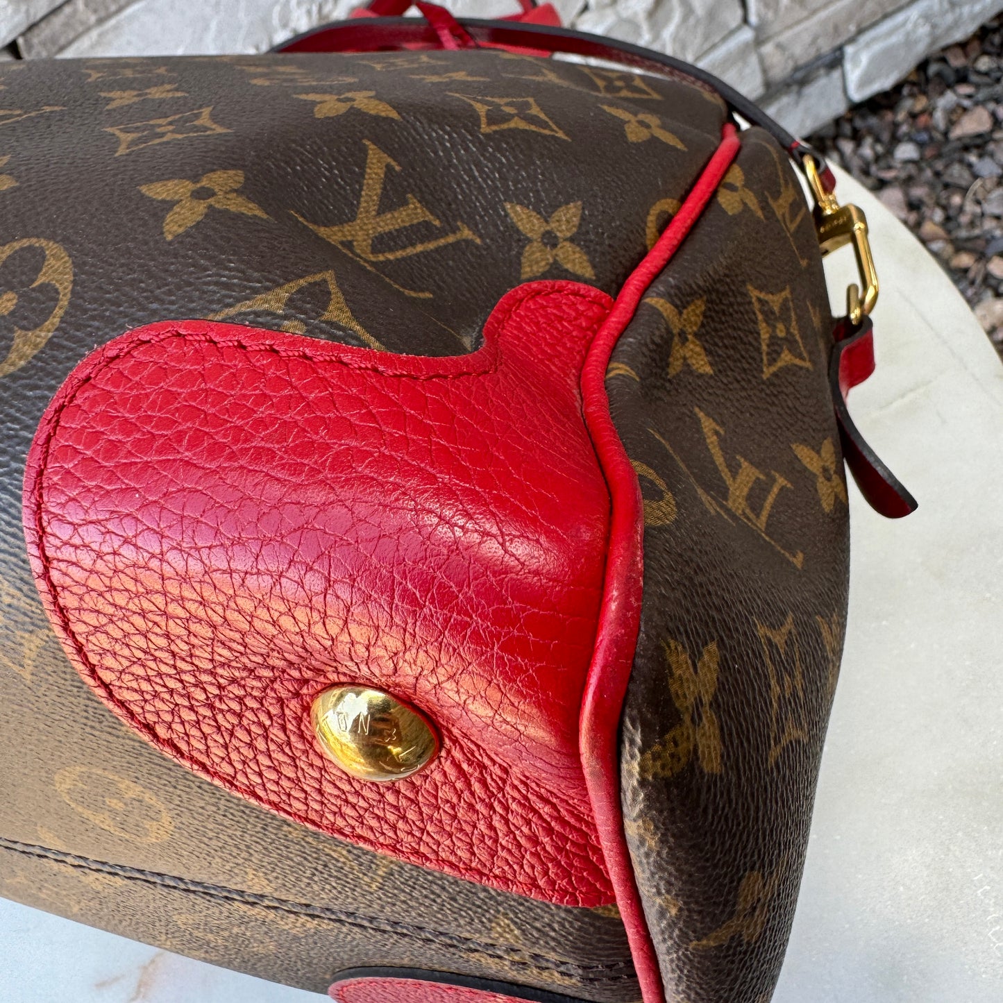 Louis Vuitton Leather and Monogram Canvas Retiro NM
