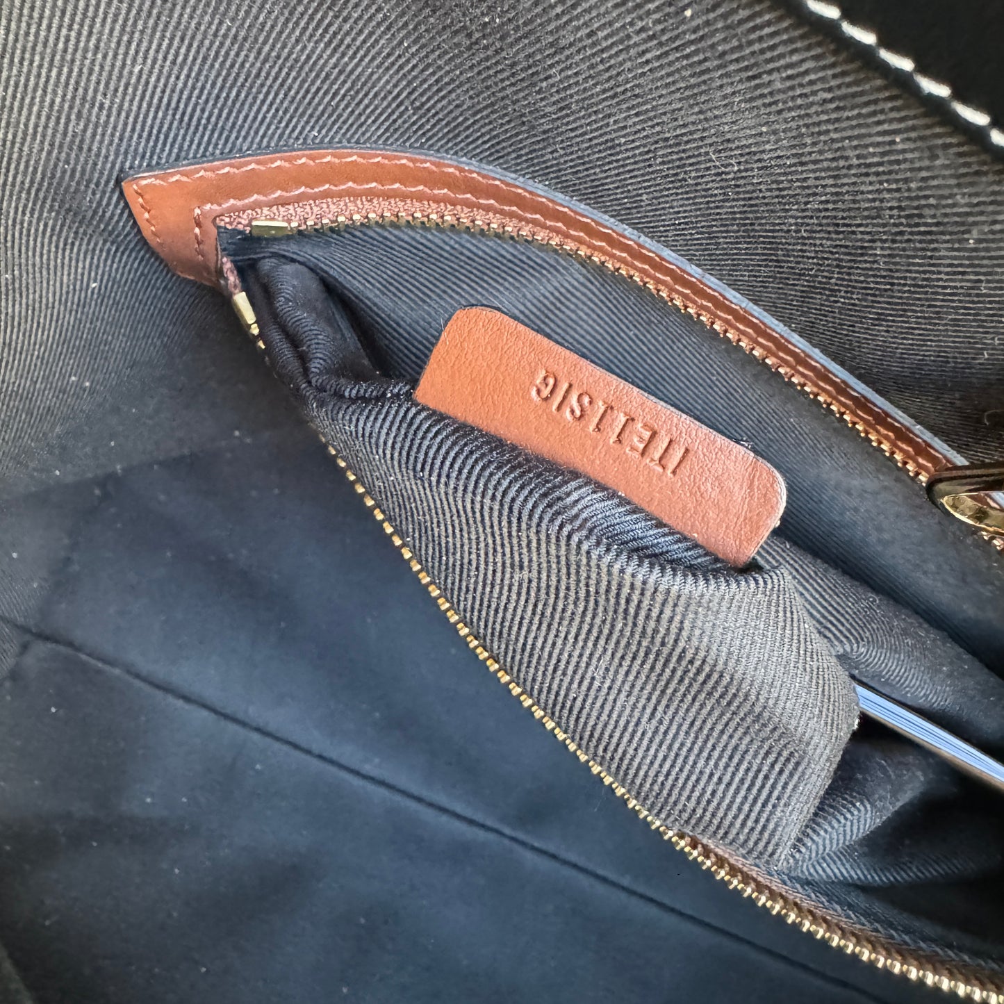 Burberry Dark Birch Brown Check and Leather Medium Tote