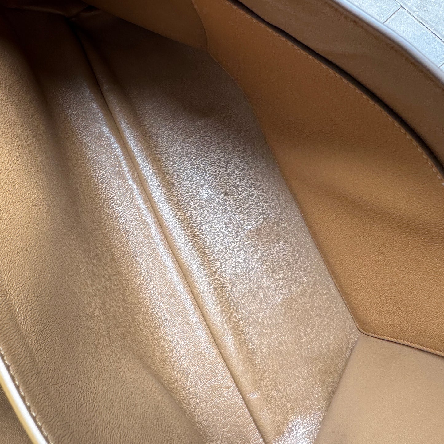 Prada Doux Extra Large Caramel Leather Shoulder Bag
