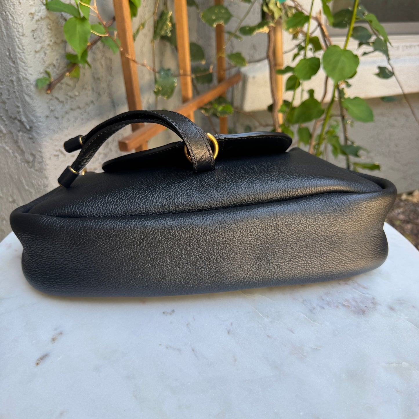 Chloé Shiny Grained Calfskin Marcie Clutch Shoulder Bag