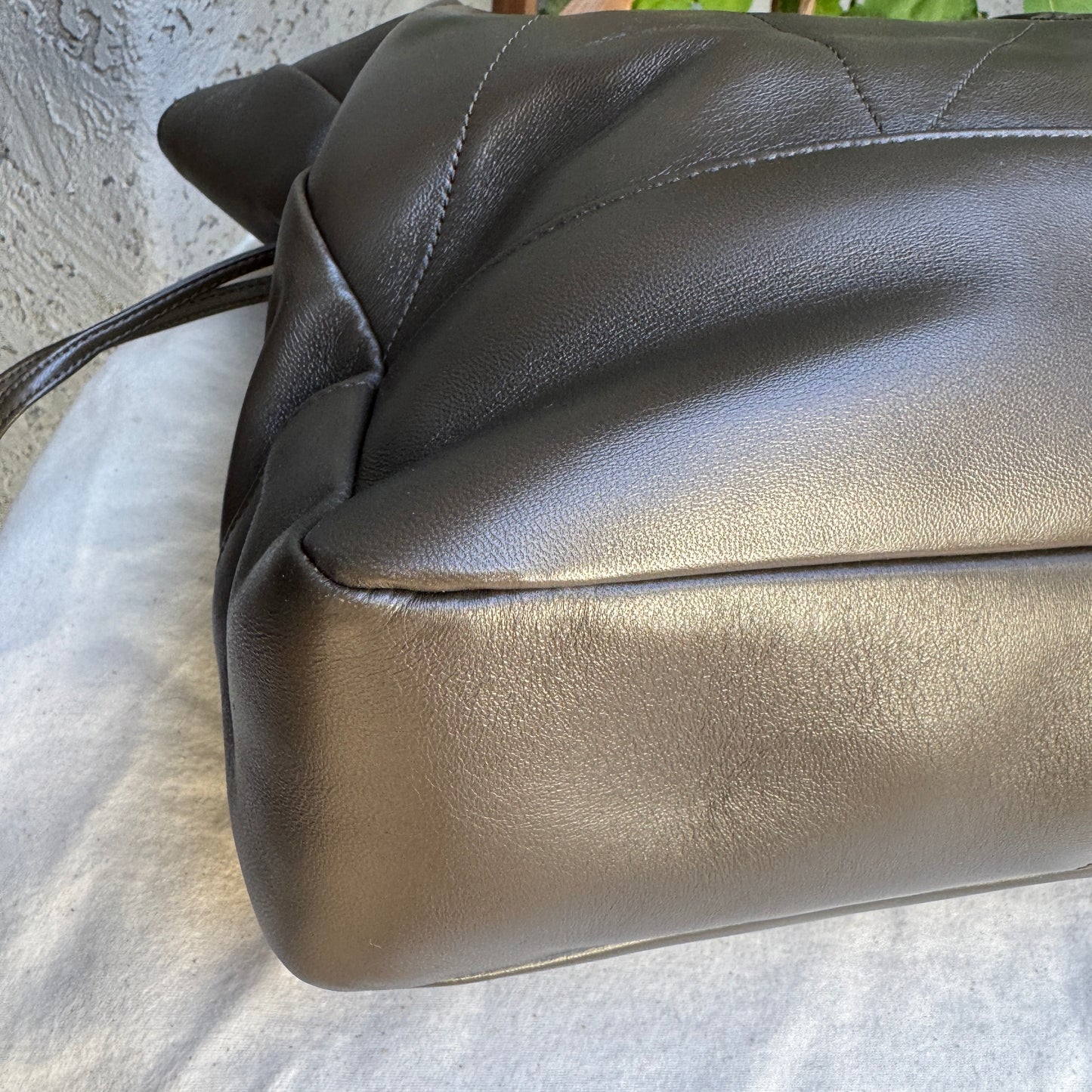Saint Laurent Jamie Lambskin Leather Shopping Tote