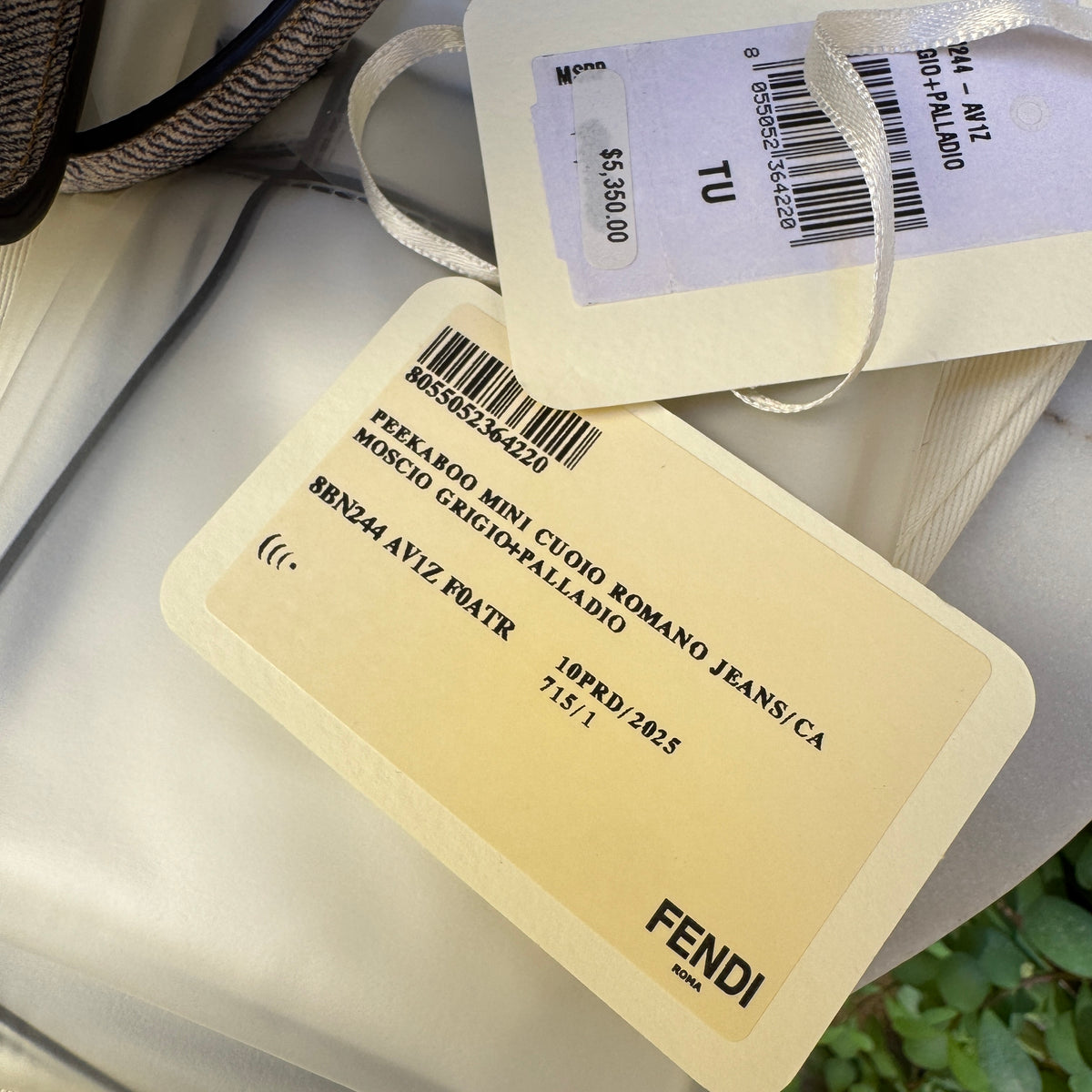 Fendi Denim Effect Leather Mini Peekaboo