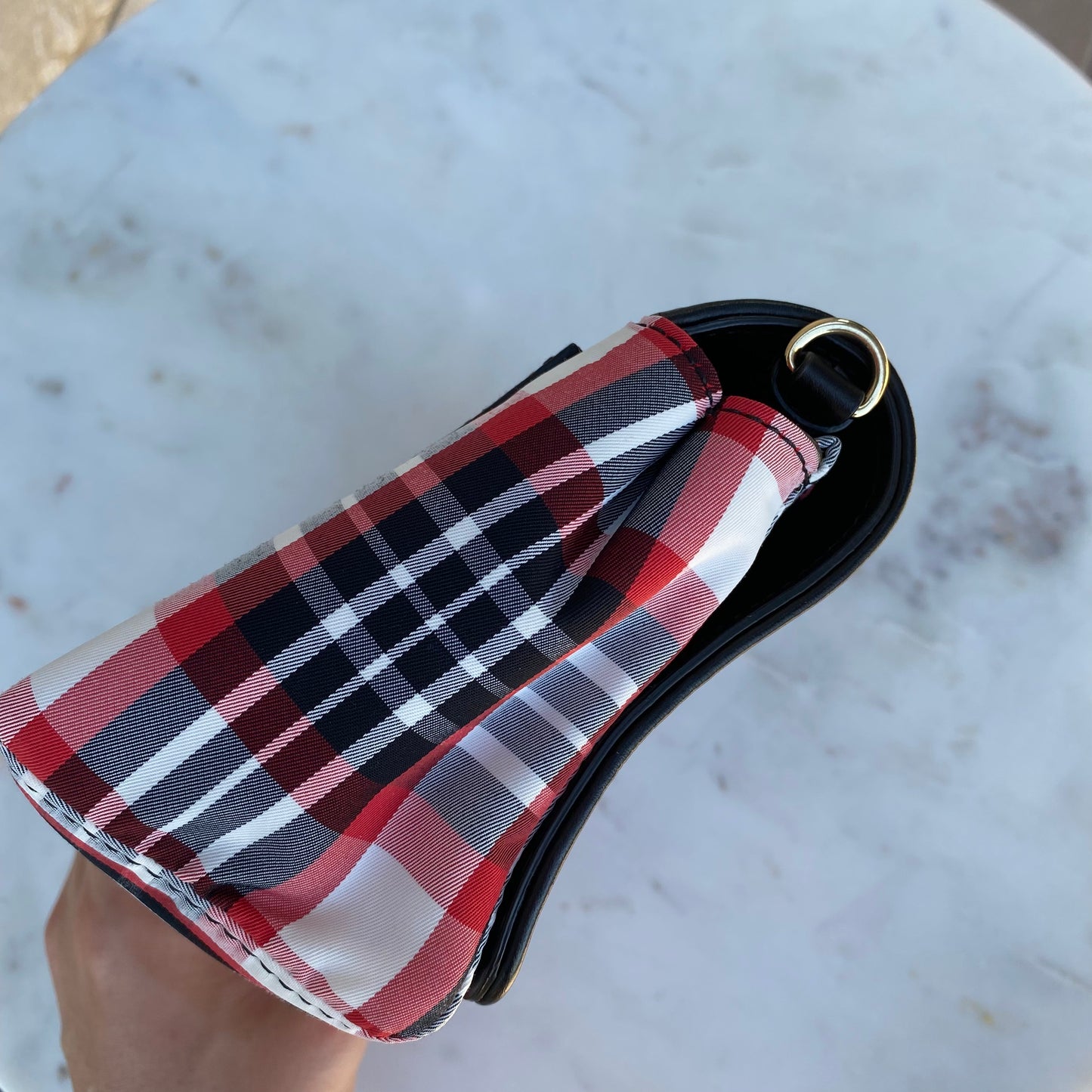 Burberry Red Check Hackberry Tartan Nylon Crossbody