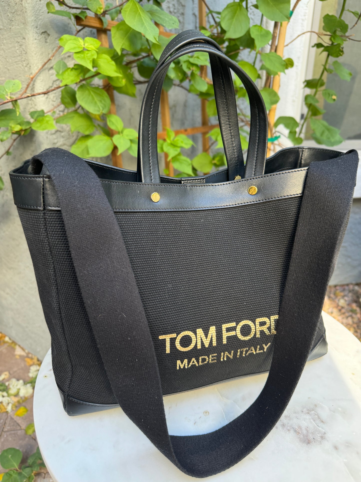Tom Ford T Screw Medium Canvas Tote