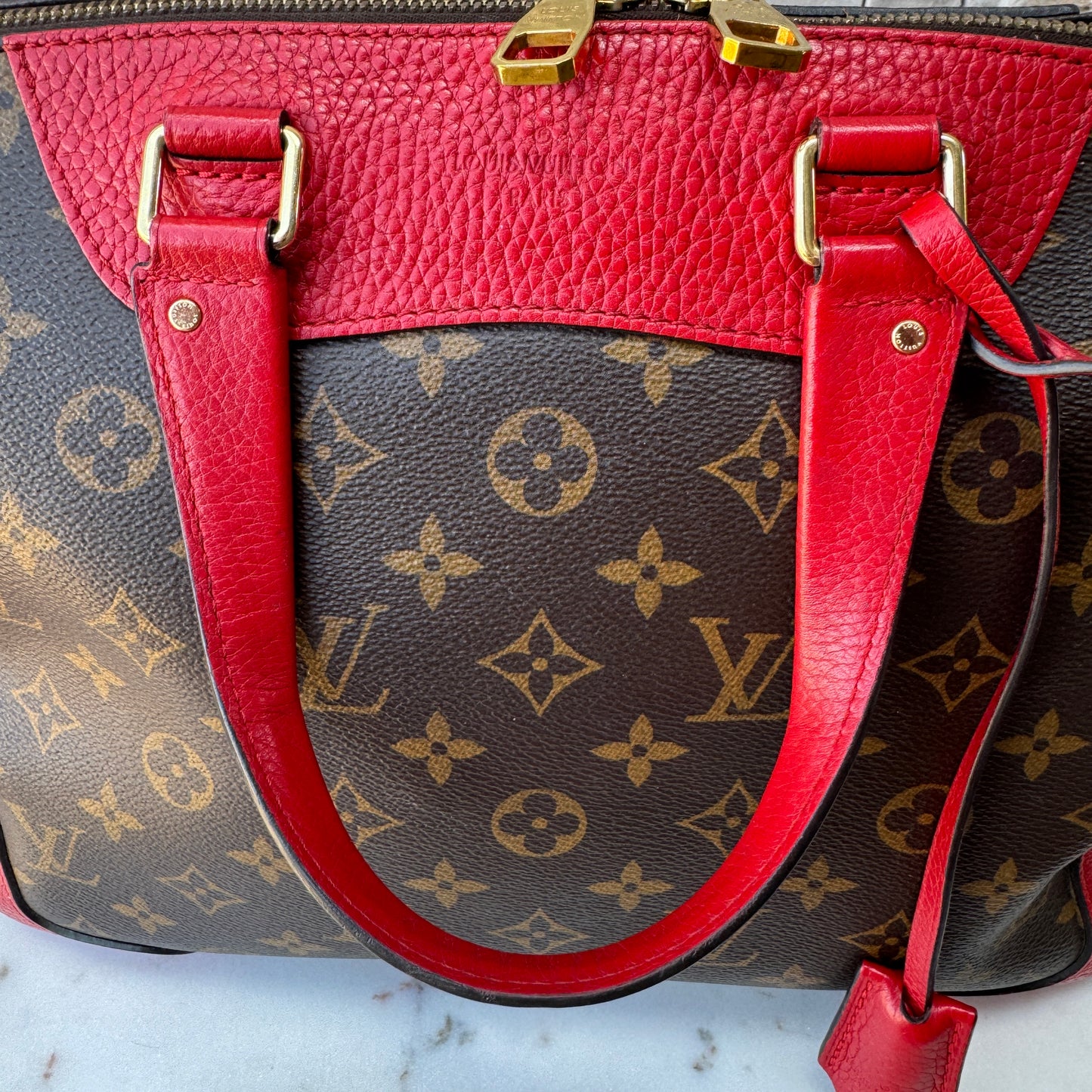 Louis Vuitton Leather and Monogram Canvas Retiro NM