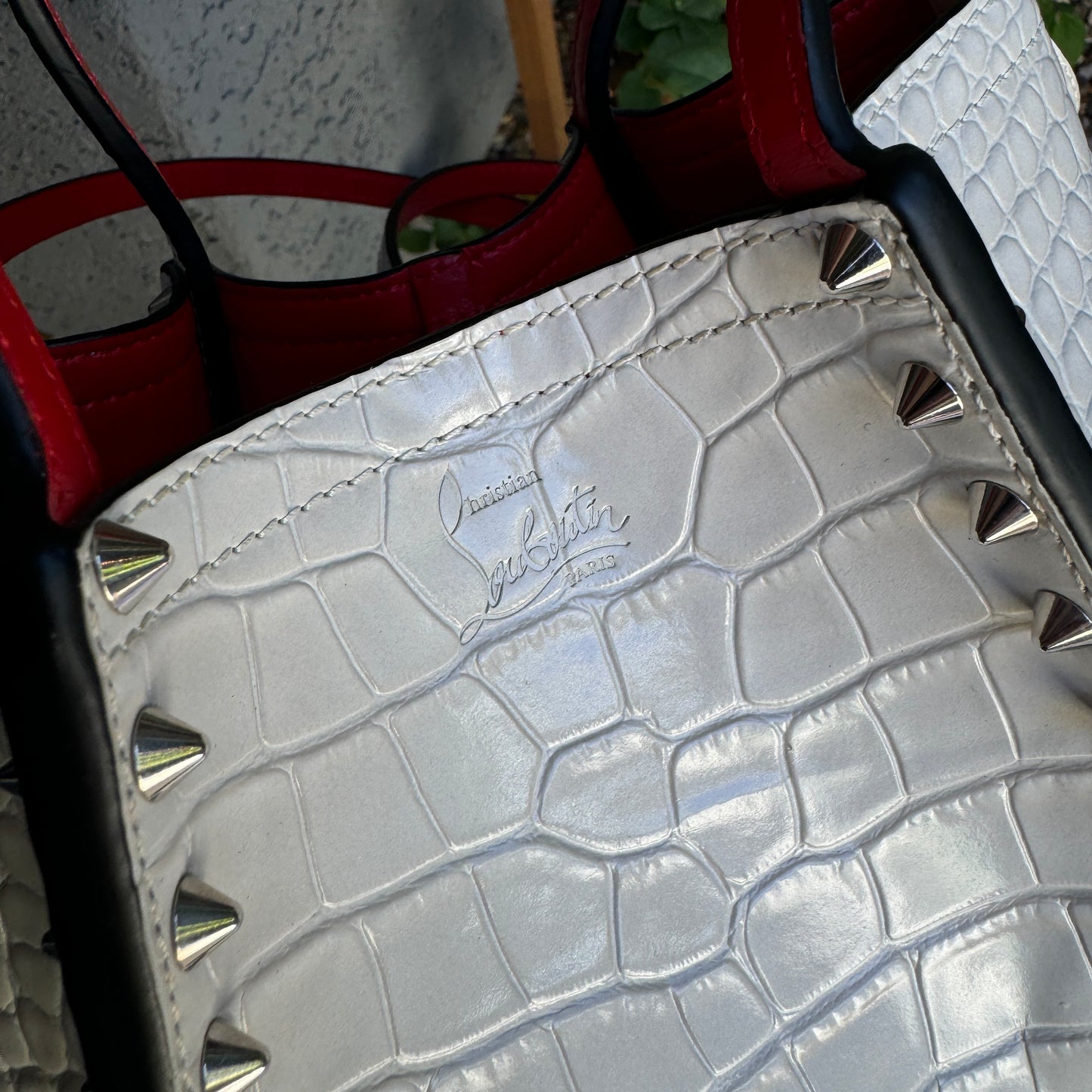 Christian Louboutin Mini Cabarock Embossed Croc Crossbody