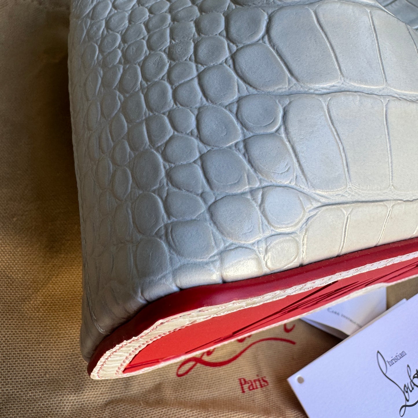 Christian Louboutin Mini Cabarock Embossed Croc Crossbody