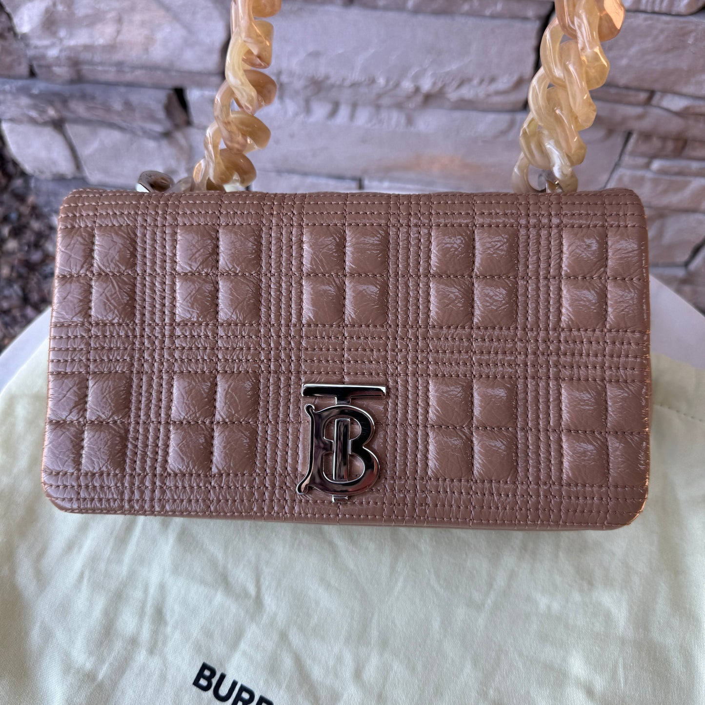 Burberry Lola Small Patent Leather Resin Shoulder Bag