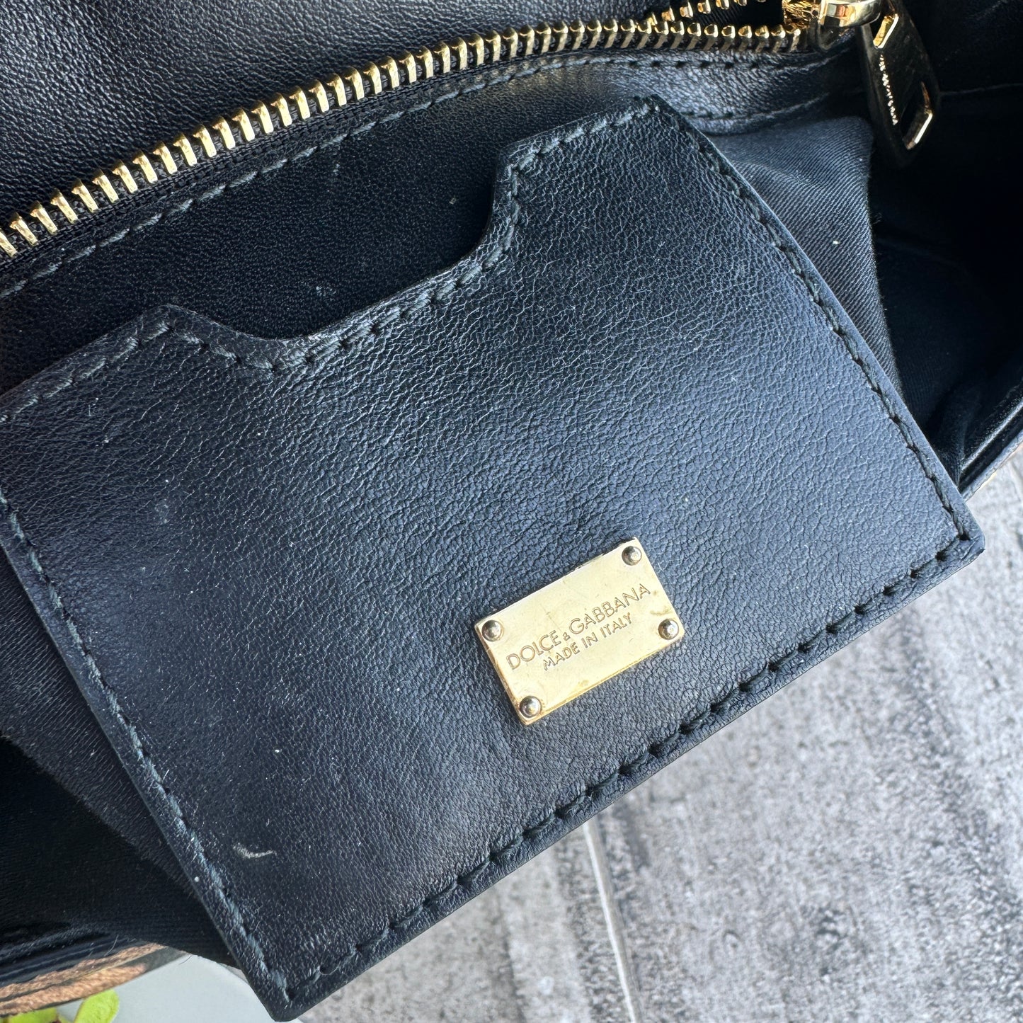 Dolce & Gabbana Leather Leopard Sicily Shoulder Bag