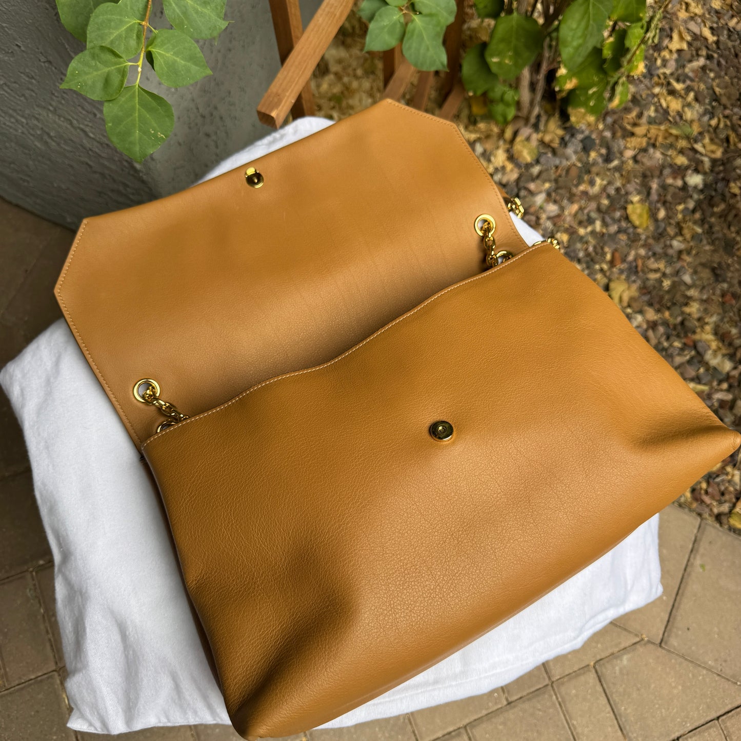 Prada Doux Extra Large Caramel Leather Shoulder Bag