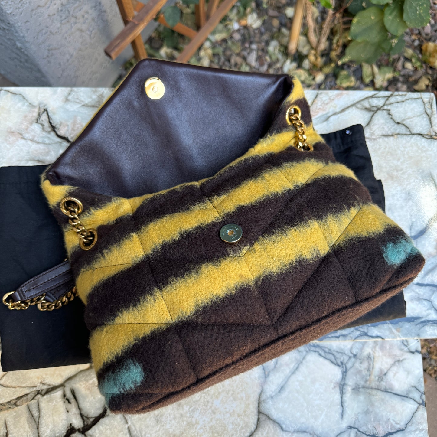 Saint Laurent Small LouLou Wool Tie Dye Puffer Crossbody
