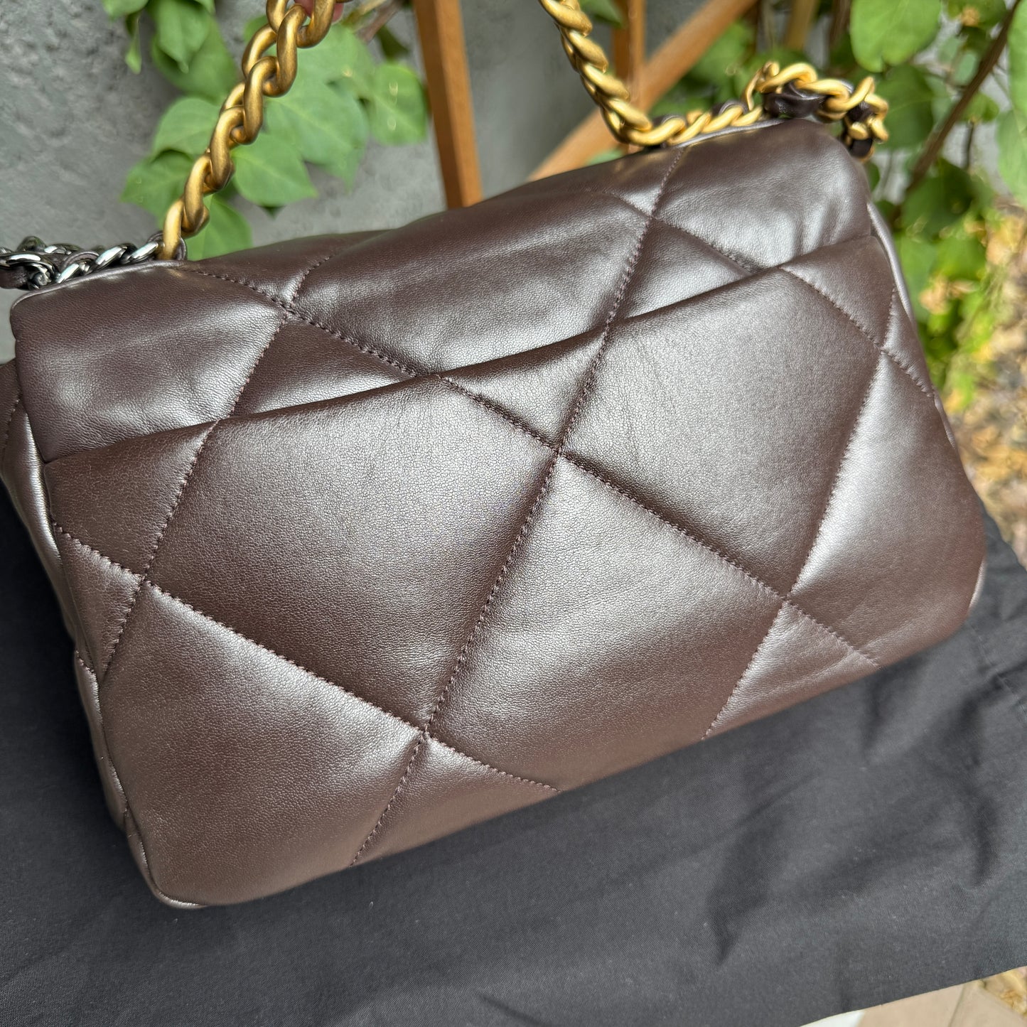 Chanel Medium 19 Shiny Lambskin Quilted Flap Crossbody