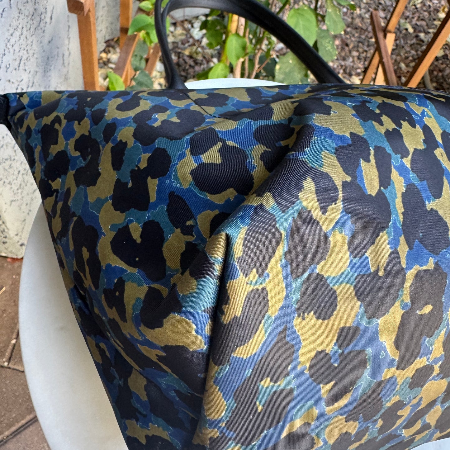 Longchamp Le Pliage Medium Panther Print Nylon Tote