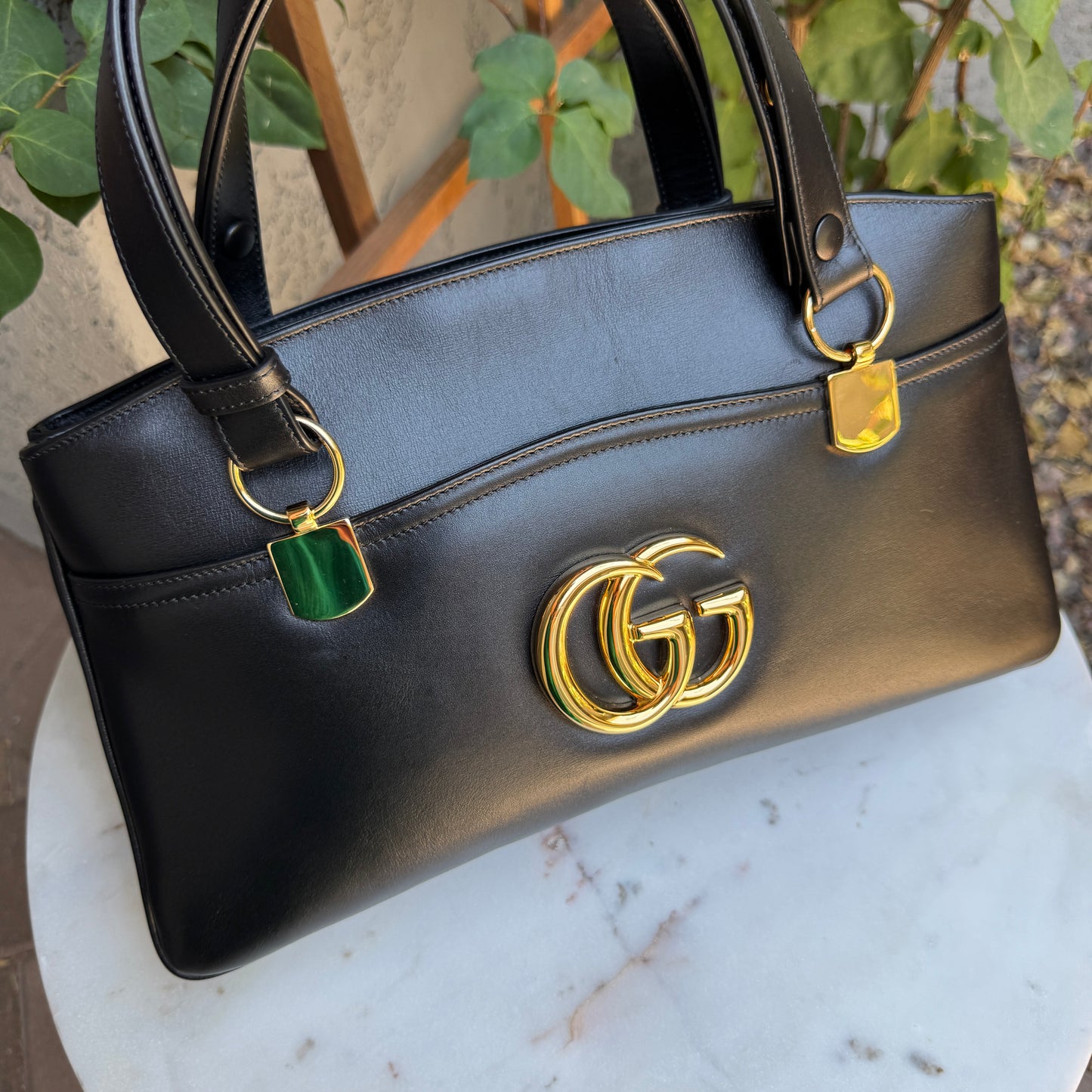 Gucci Arli Leather GG Shoulder Bag