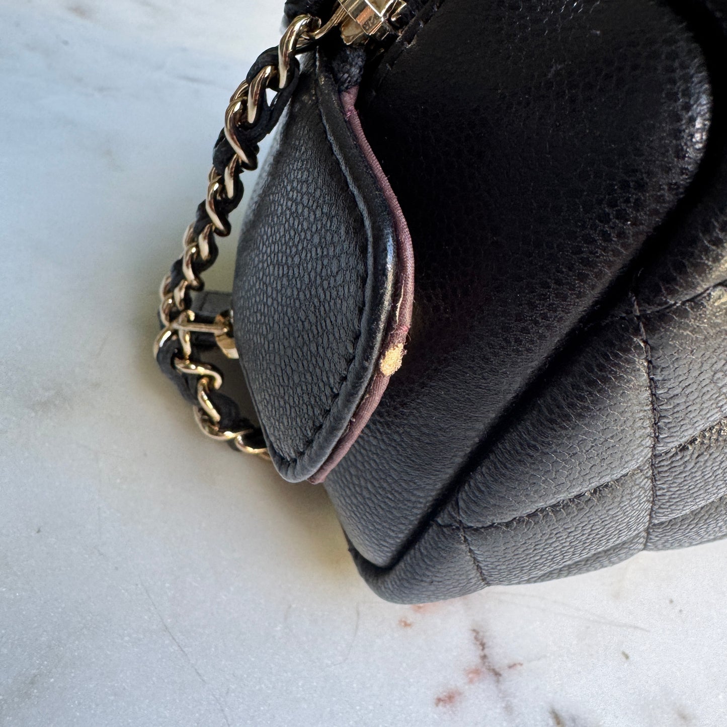 Chanel Double Zip Caviar Leather Cosmetic Bag