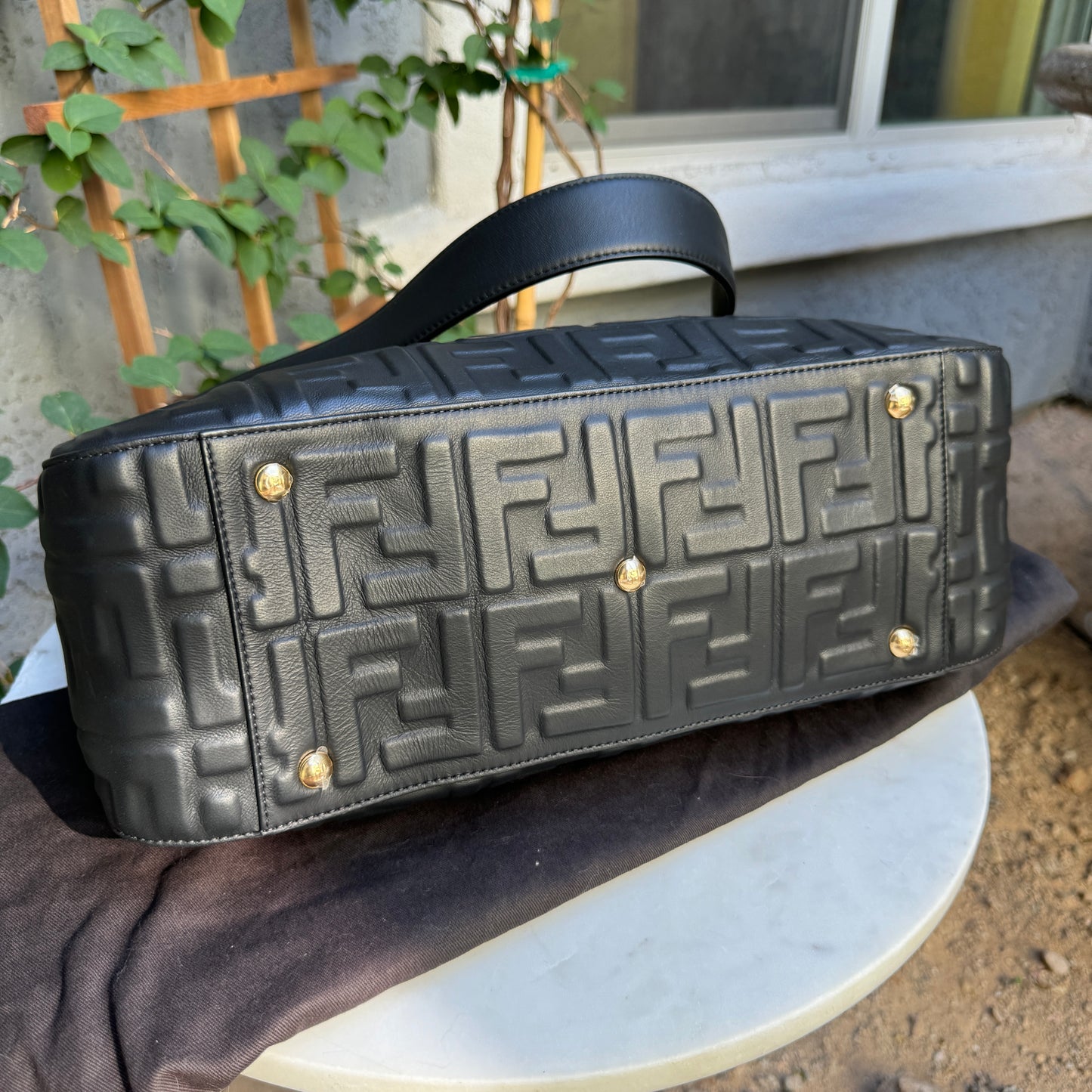 Fendi FF Embossed 1974 Leather Medium Tote