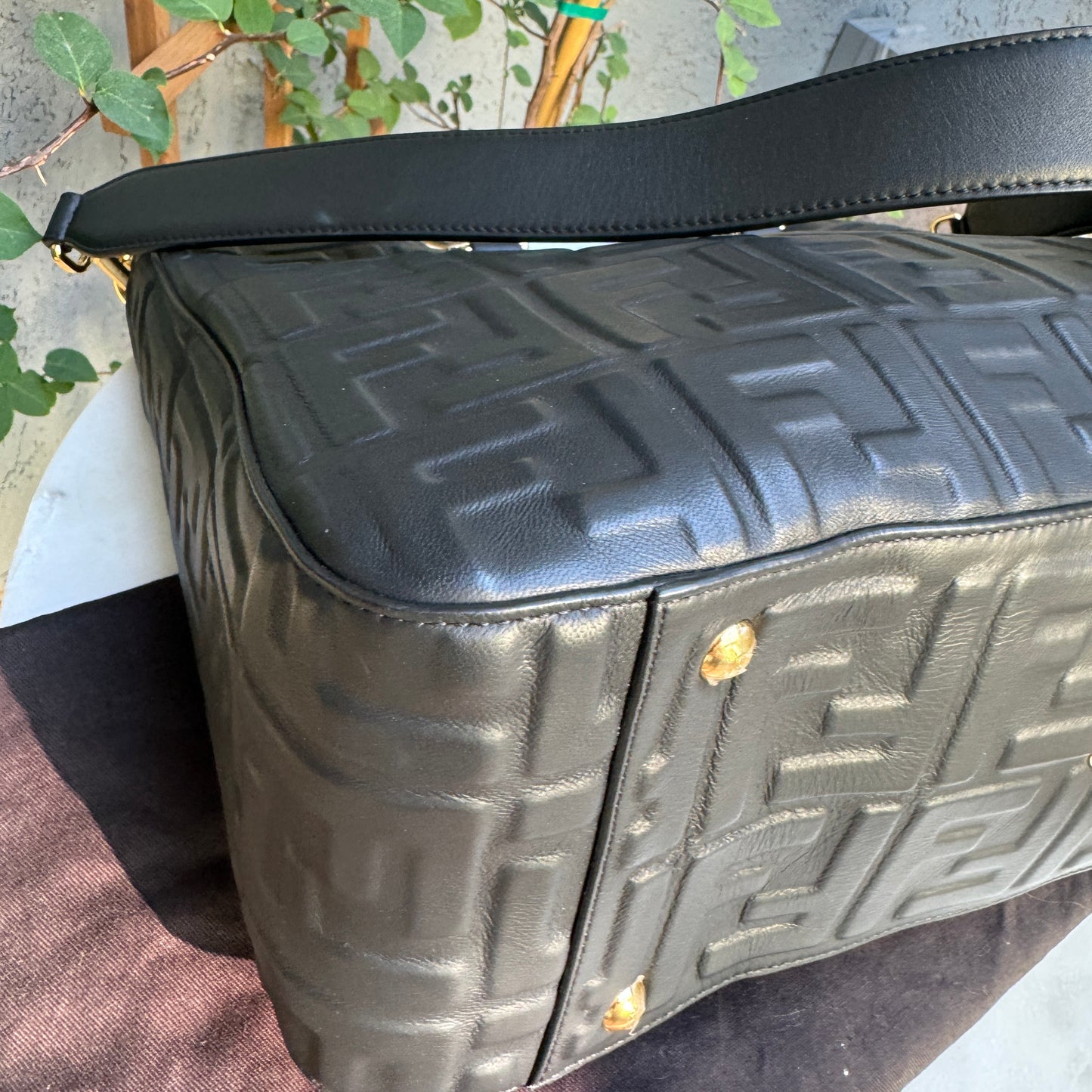 Fendi FF Embossed 1974 Leather Medium Tote