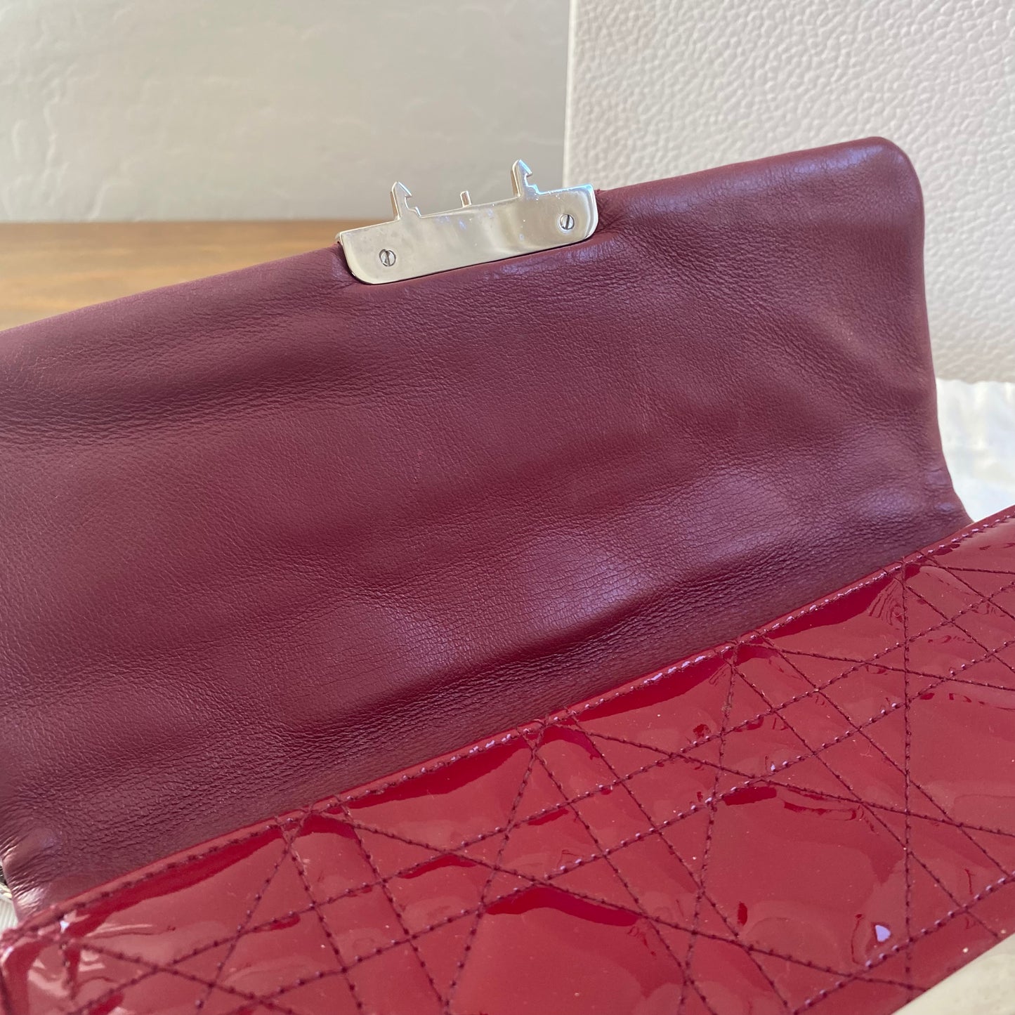 Dior Patent Leather Cannage Miss Dior Wallet on Chain Crossbody