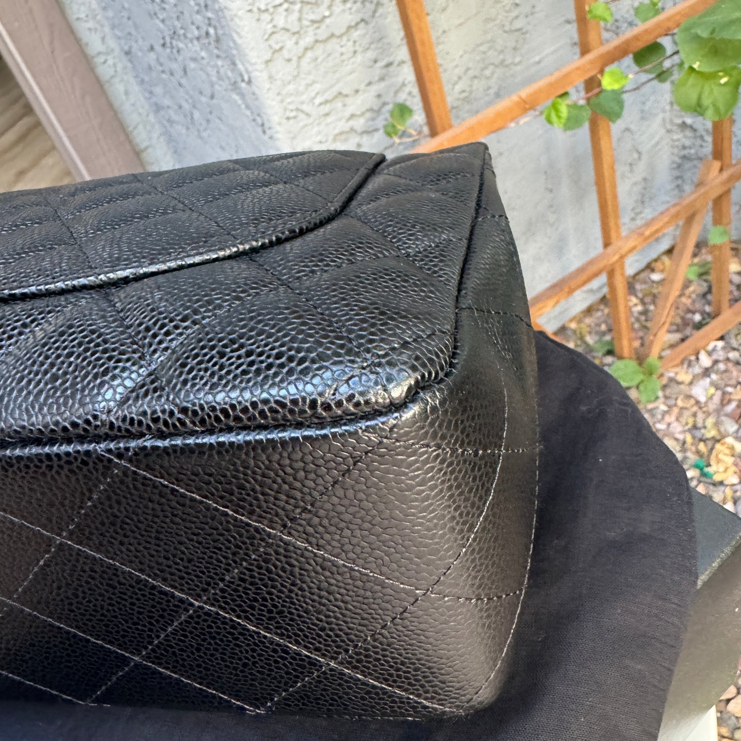 Chanel Caviar Leather Jumbo Single Flap Shoulder Bag